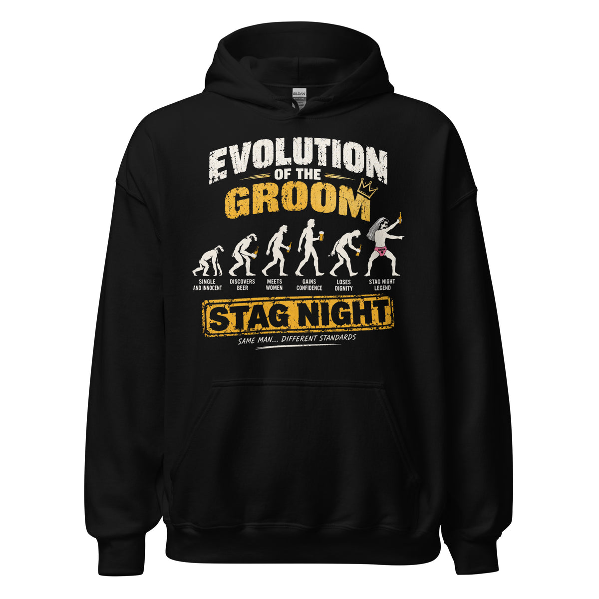 Evolution Of The Groom Stag Night Hoodie