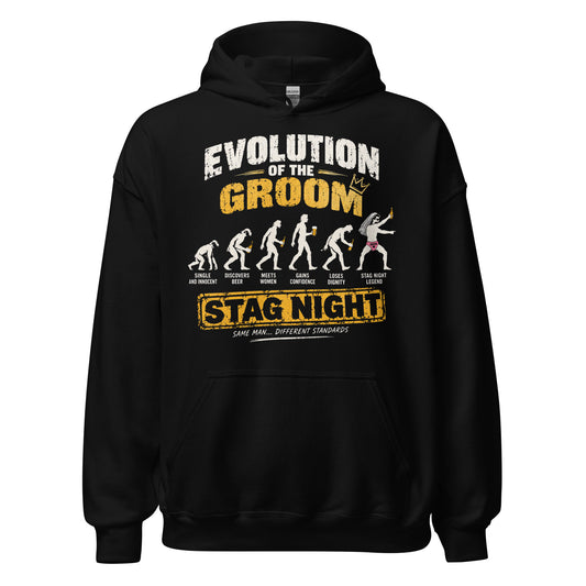 Evolution Of The Groom Stag Night Hoodie