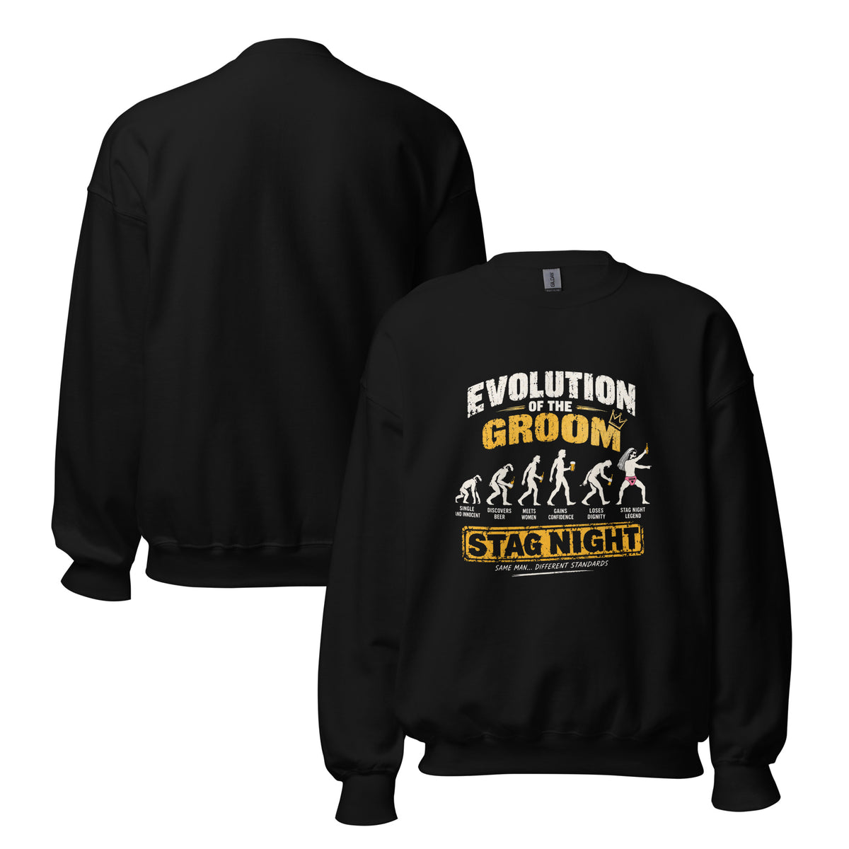 Evolution Of The Groom Stag Night Black Jumper