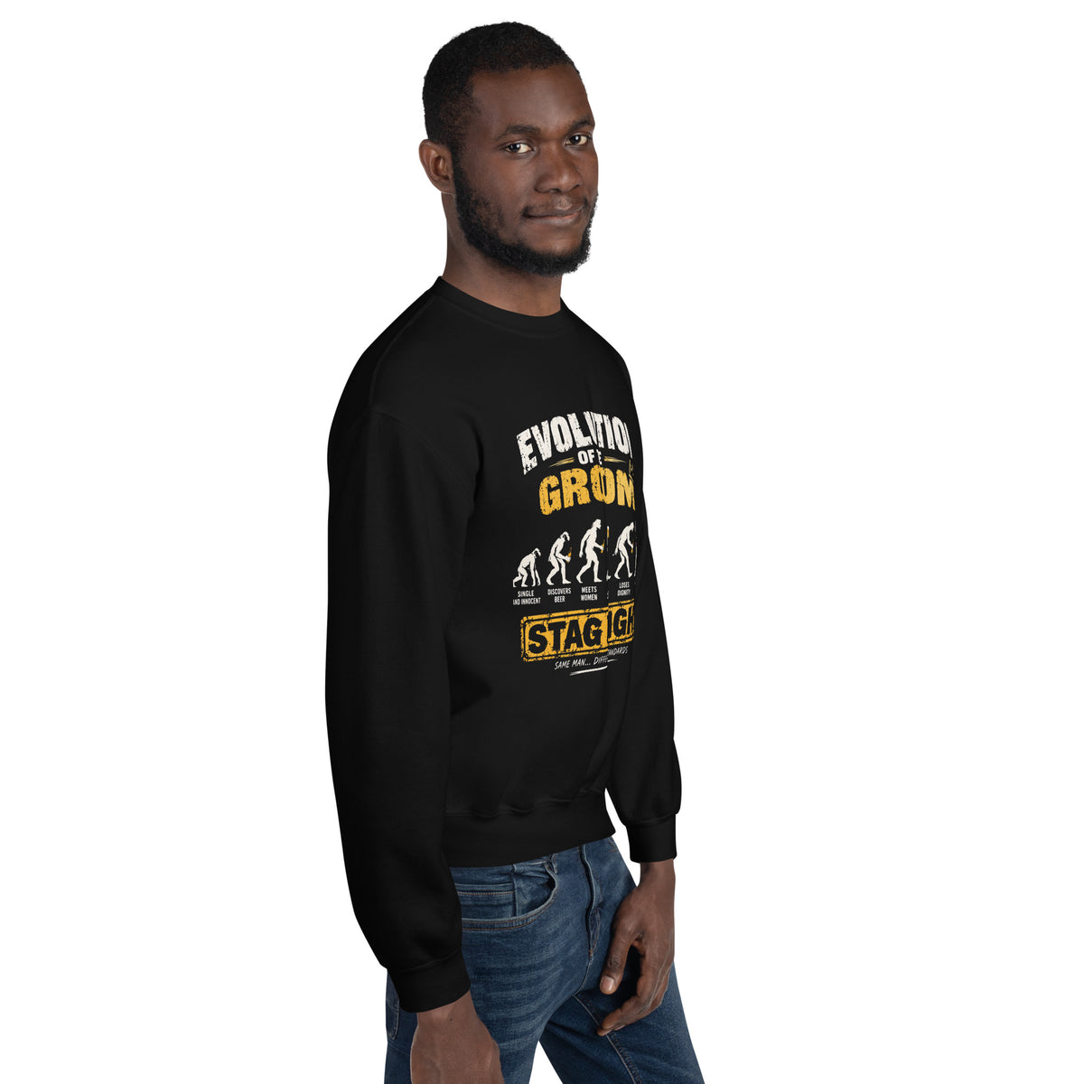 Evolution Of The Groom Stag Night Sweat Top