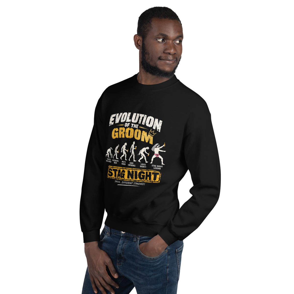 Evolution Of The Groom Stag Night Sweatshirt