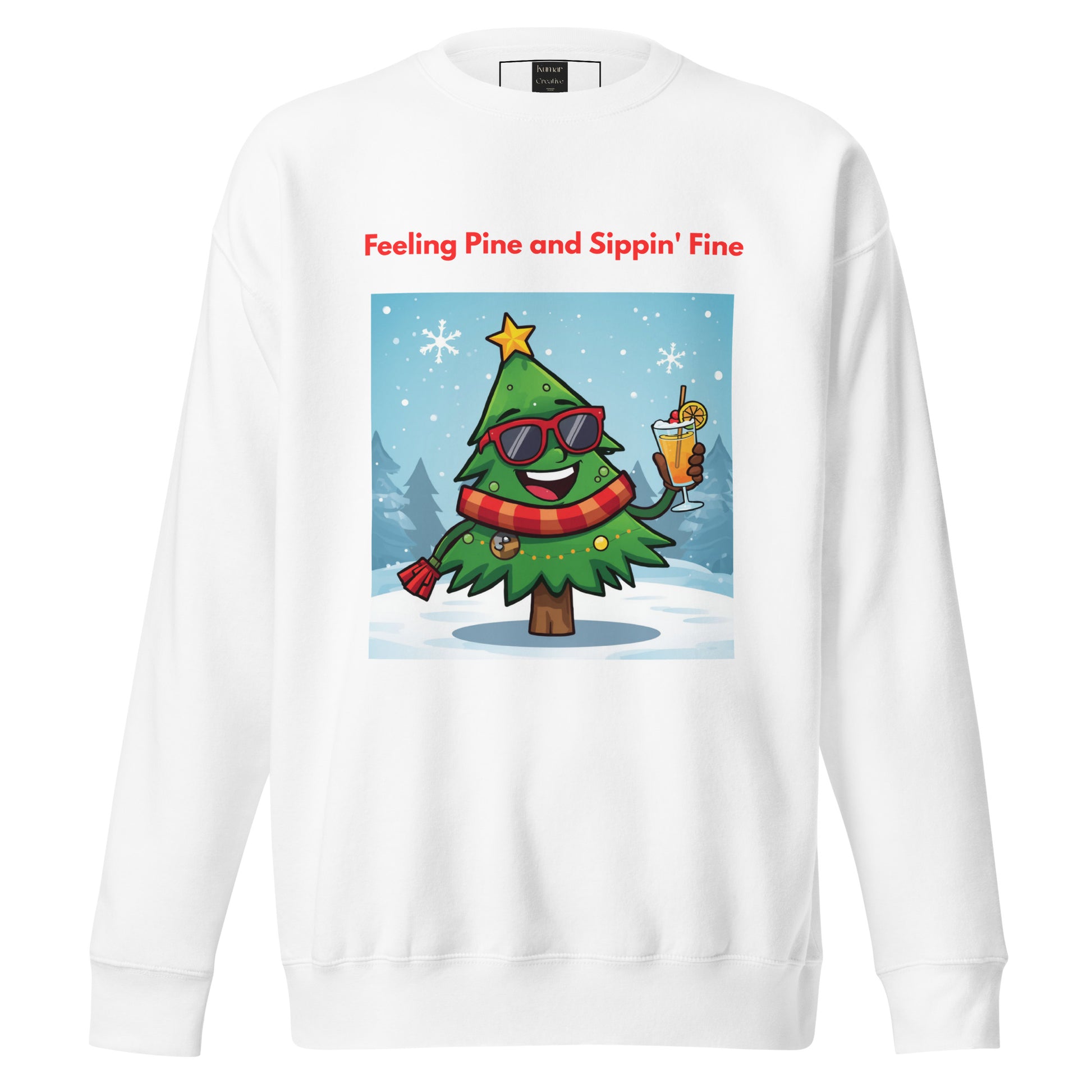 Feeling Pine And Sippin' Fine Christmas Party Jumper