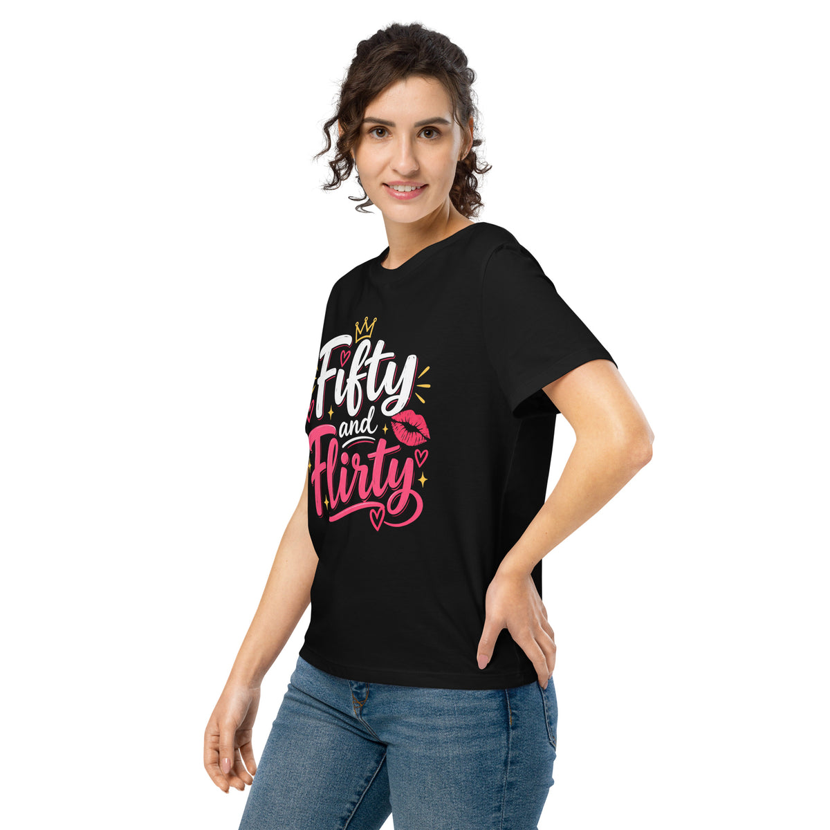 Fifty And Flirty Black T-Shirt