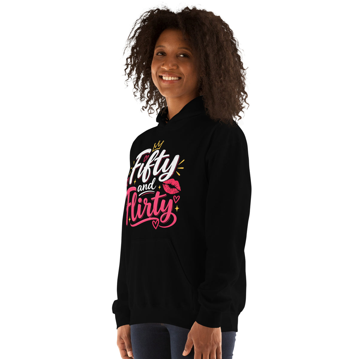 Fifty And Flirty Women's Black Hoodie