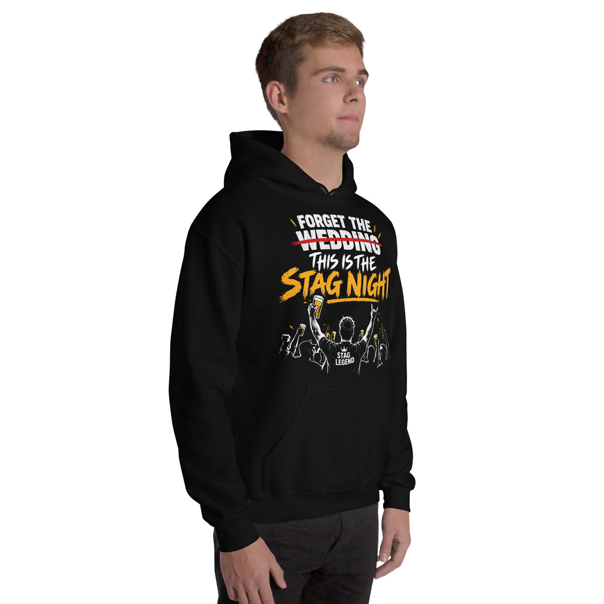 Forget The Wedding This Is The Stag Night Party Black Hoodie