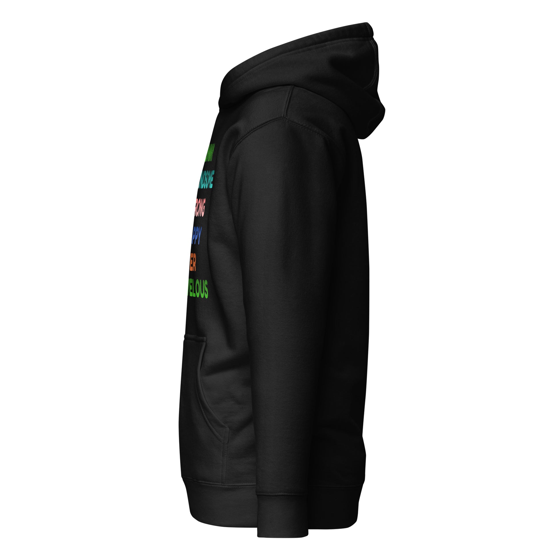 Side of Funny Strong Happy Clever Marvelous Black Hoody