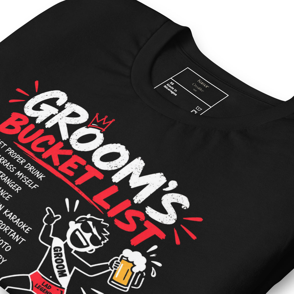 Groom's Bucket List Stag Night Tee