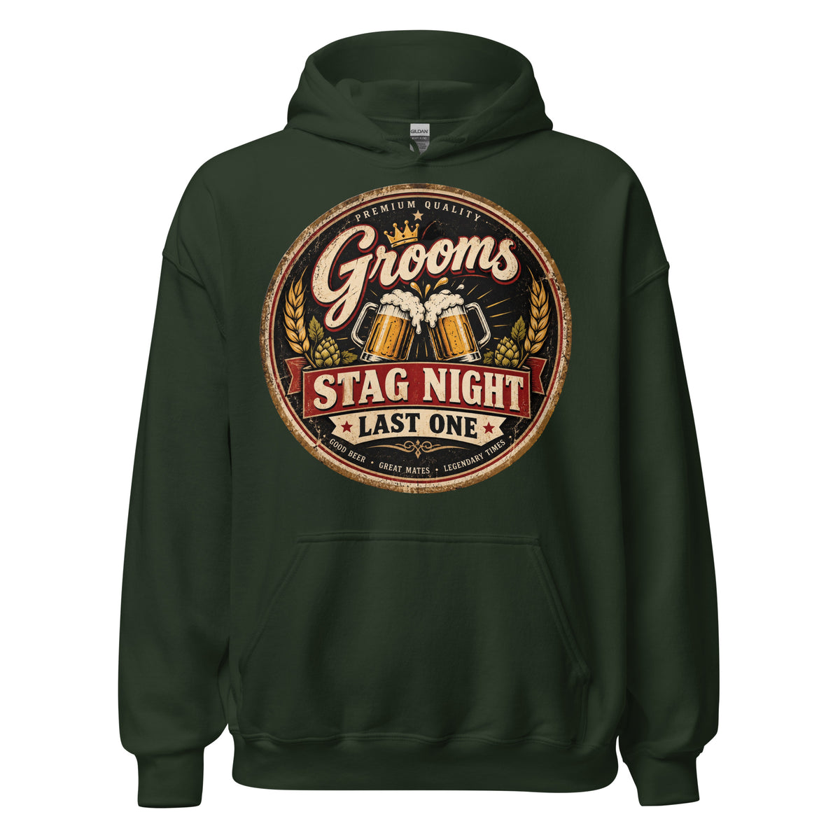 Grooms Last One Green Stag Night Hoodie