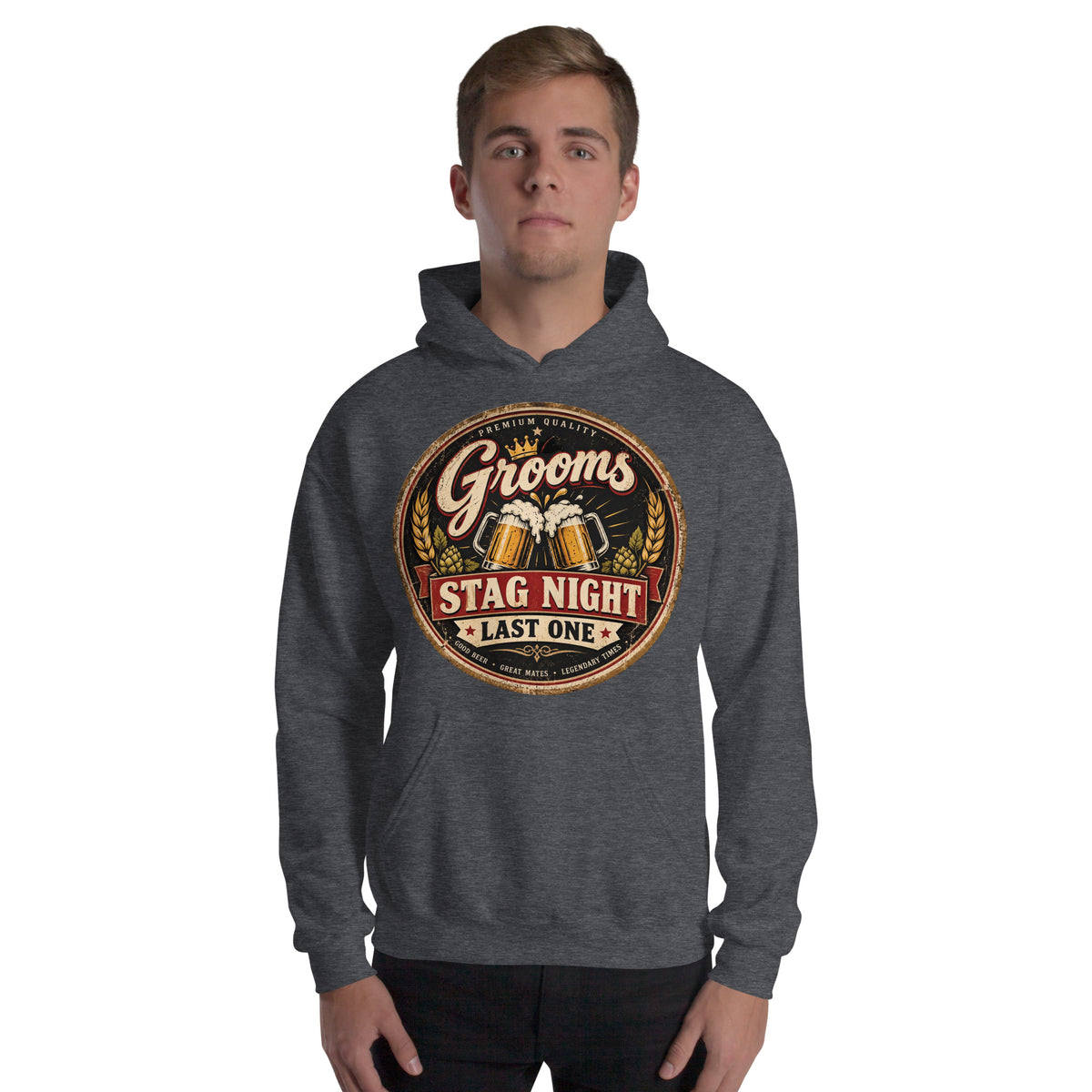 Grooms Last One Stag Night Grey Hoody