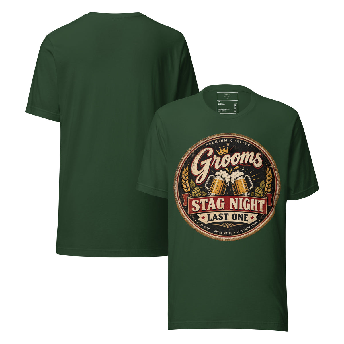 Grooms Last One Stag Night Green Tee