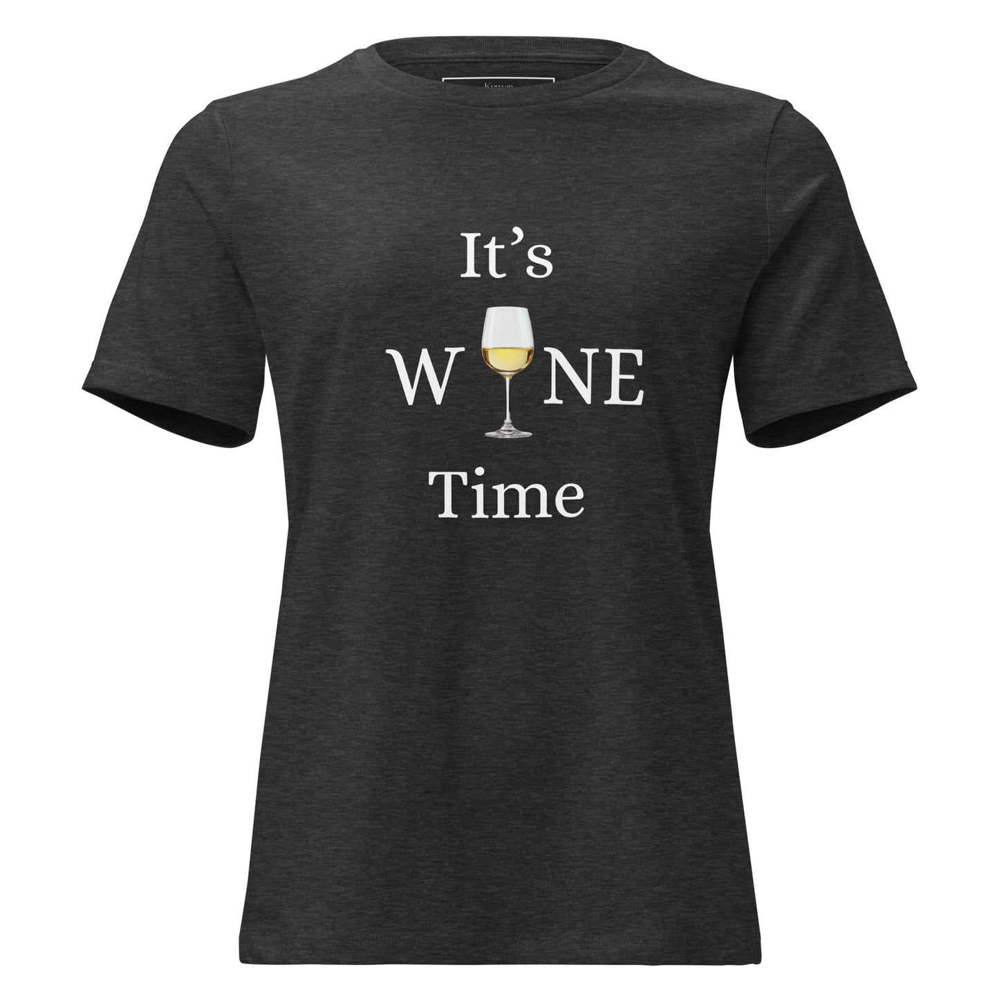 Women's Grey It's Wine Time T-Shirt