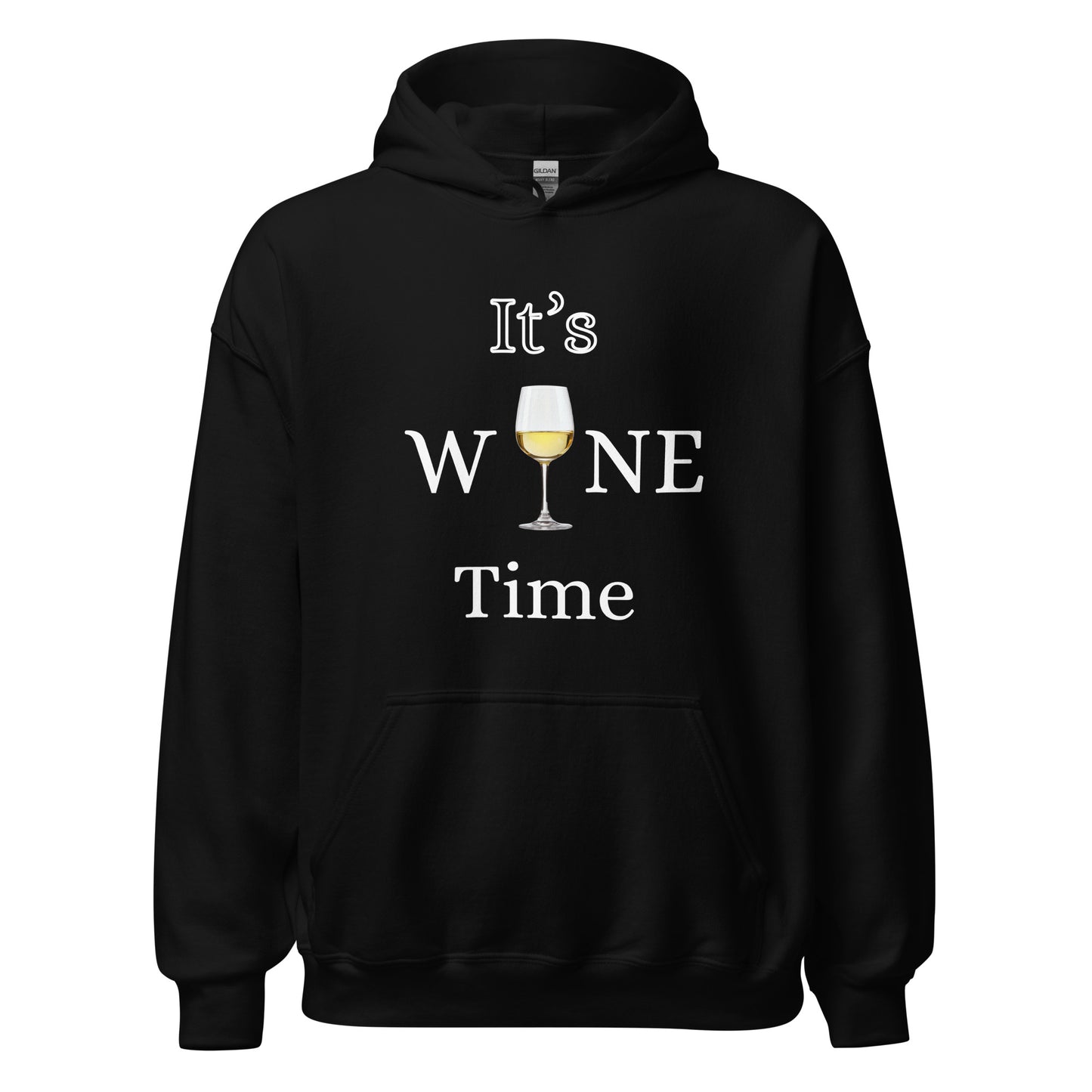 It's Wine Time Women's Black Hoodie