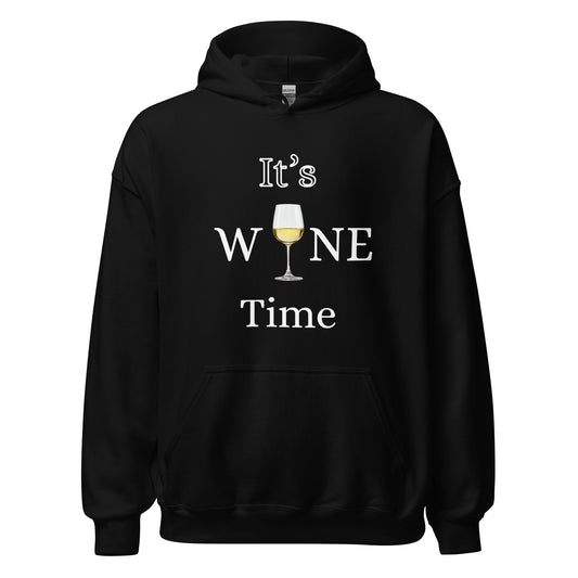 It's Wine Time Women's Black Hoodie
