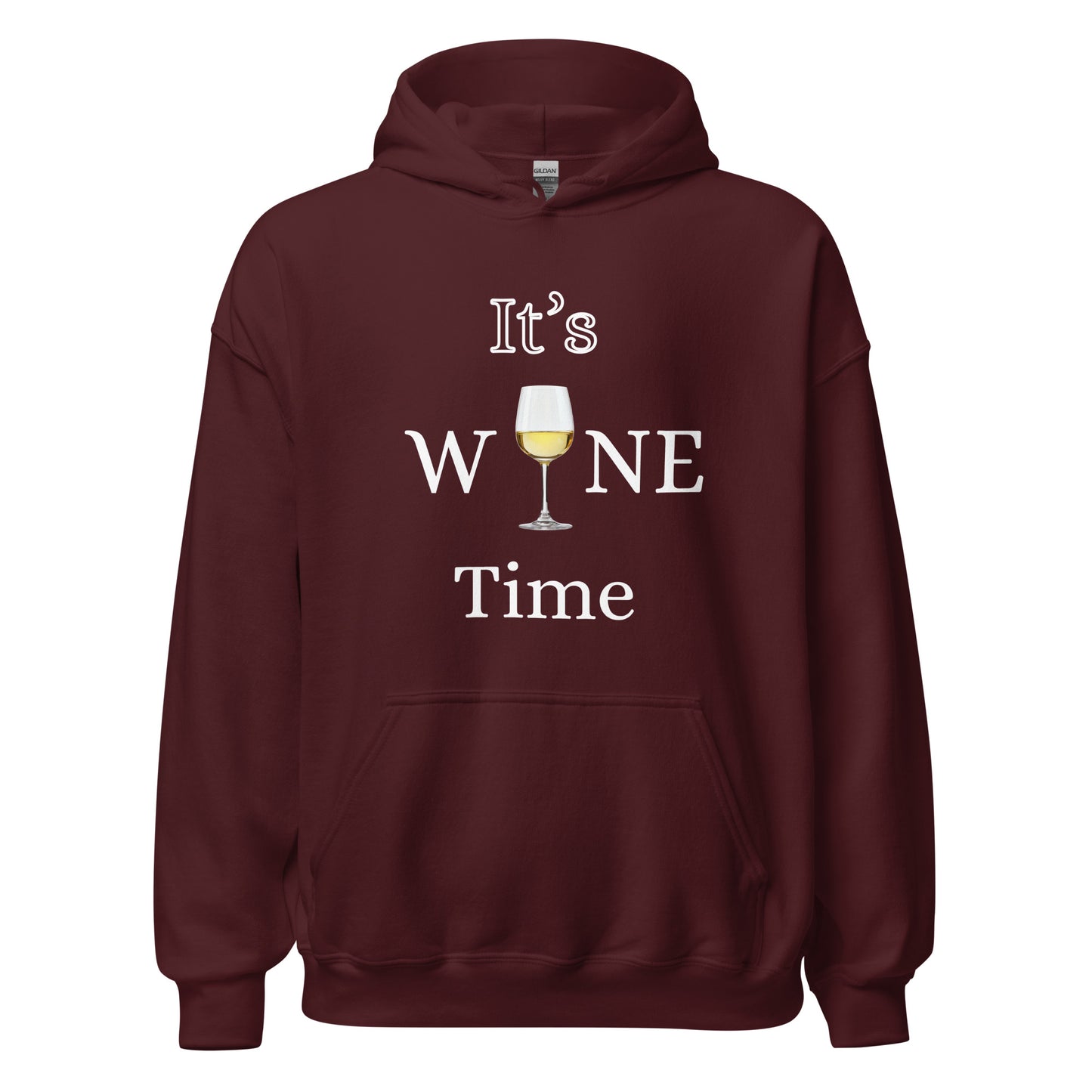 It's Wine Time Women's Maroon Hoodie