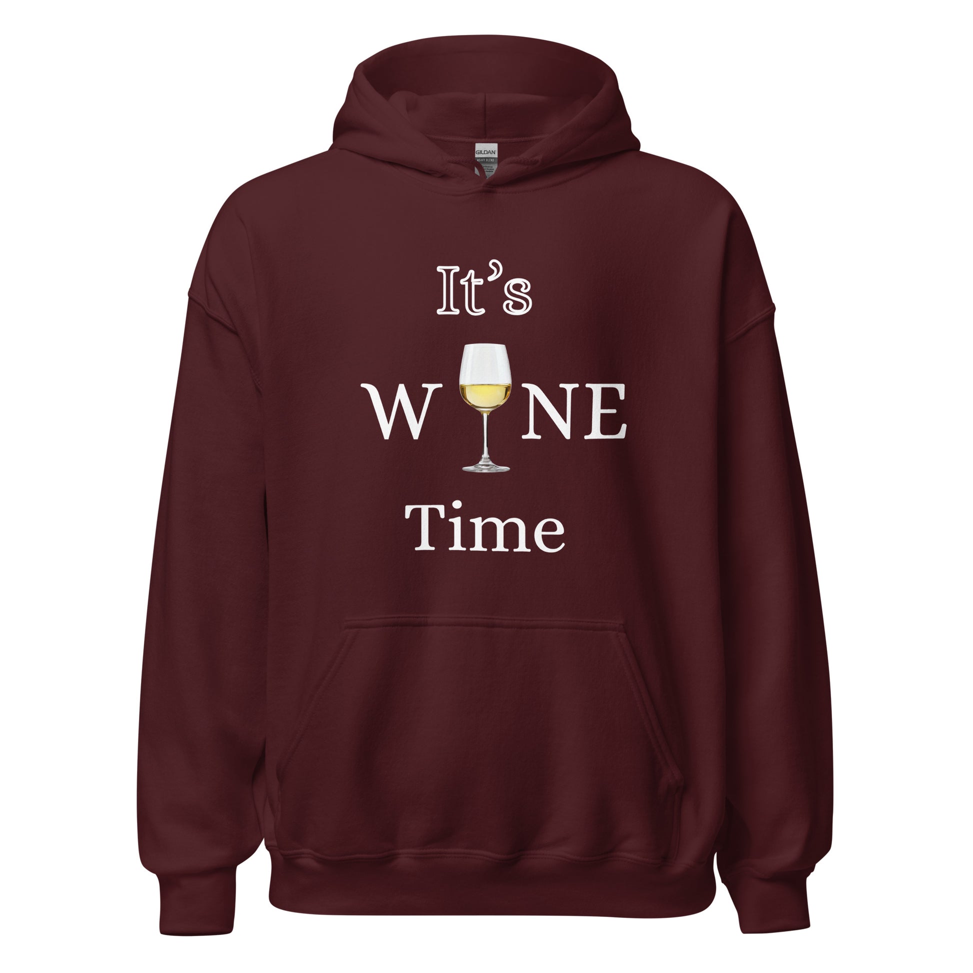 It's Wine Time Women's Maroon Hoodie