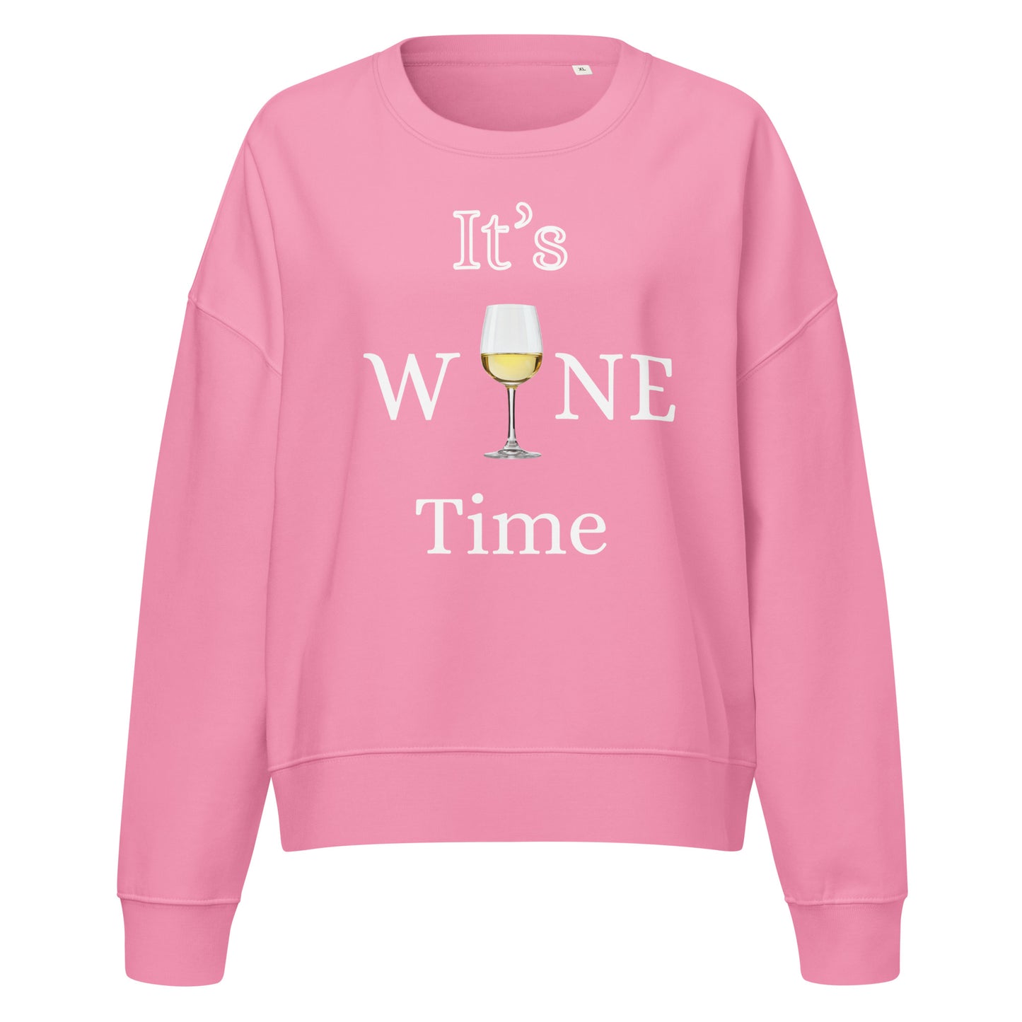It's Wine Time Women's Pink Sweat Top