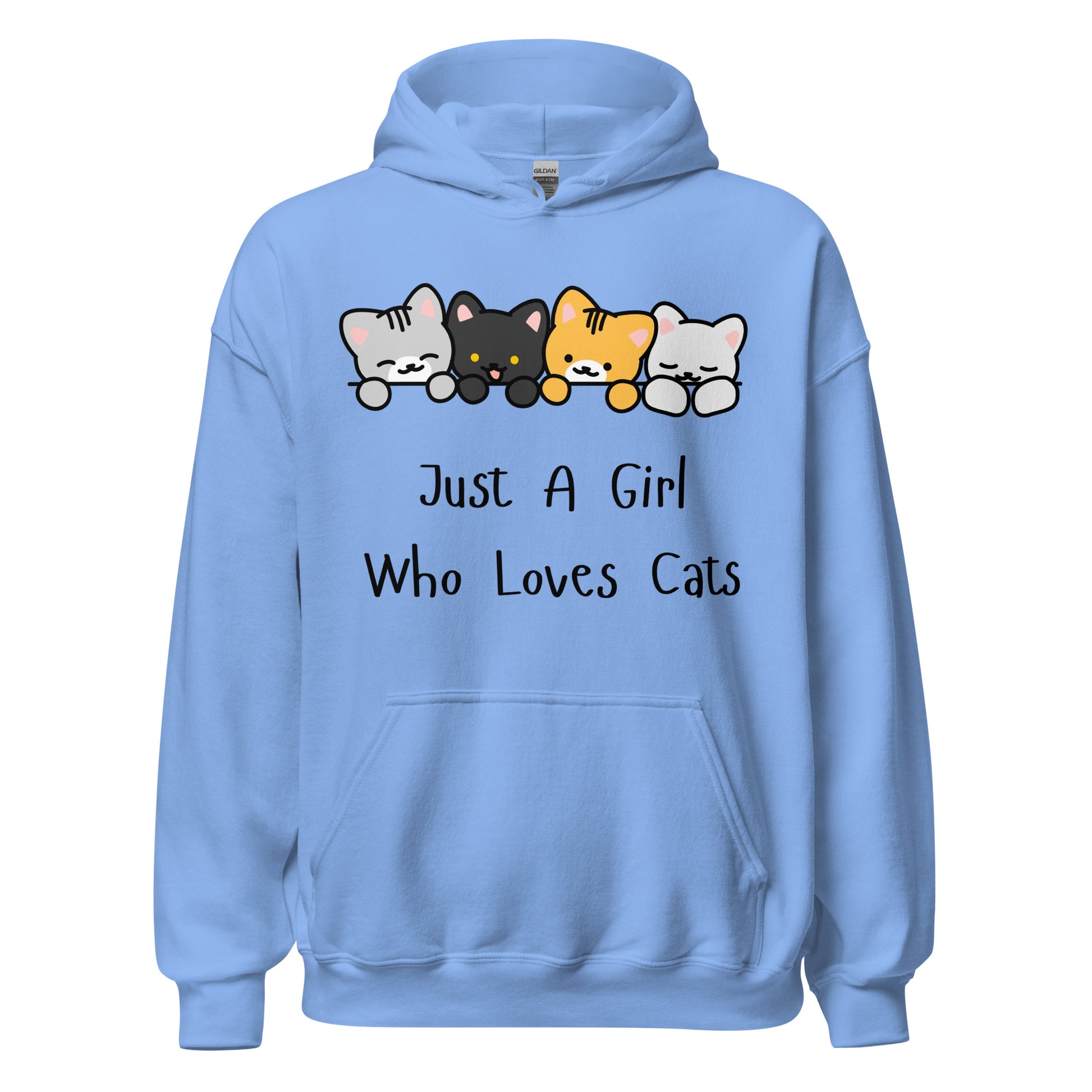 Just A Girl Who Loves Cats Hoodie (Blue)