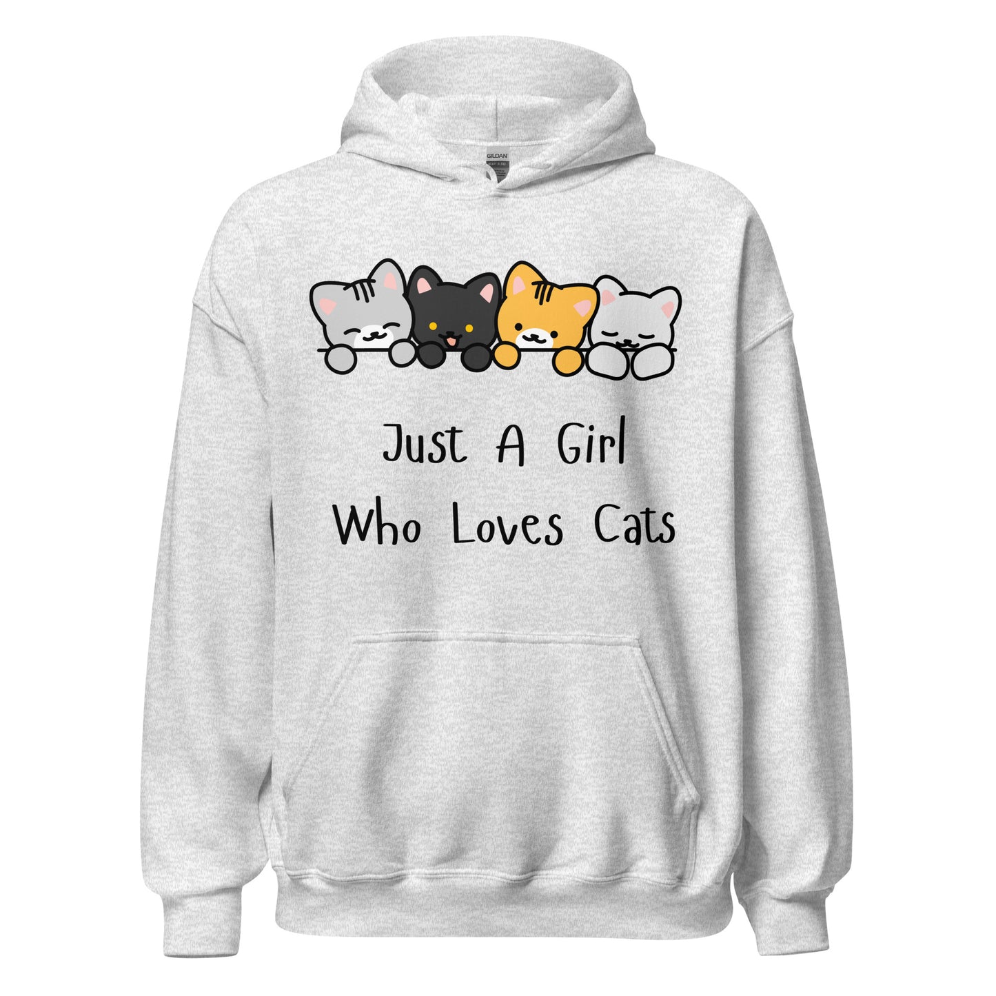 Just A Girl Who Loves Cats Grey Hoodie