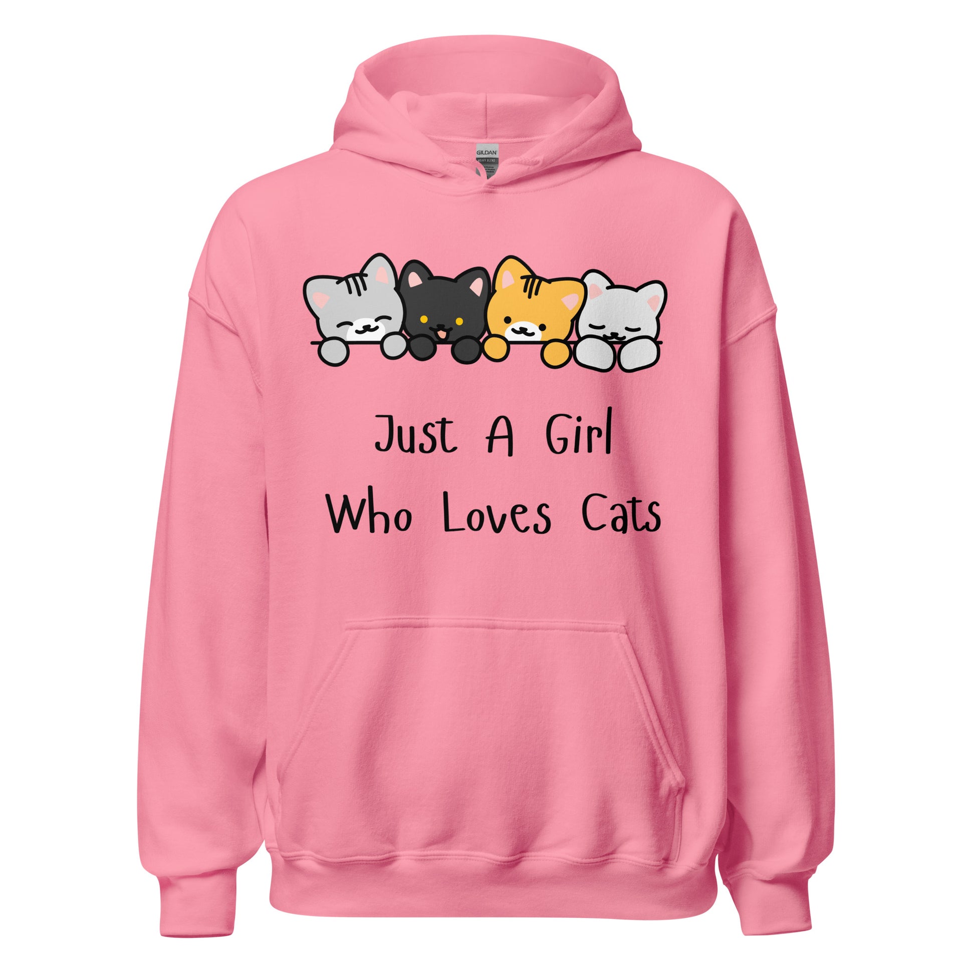 Just A Girl Who Loves Cats Hoodie (Pink)