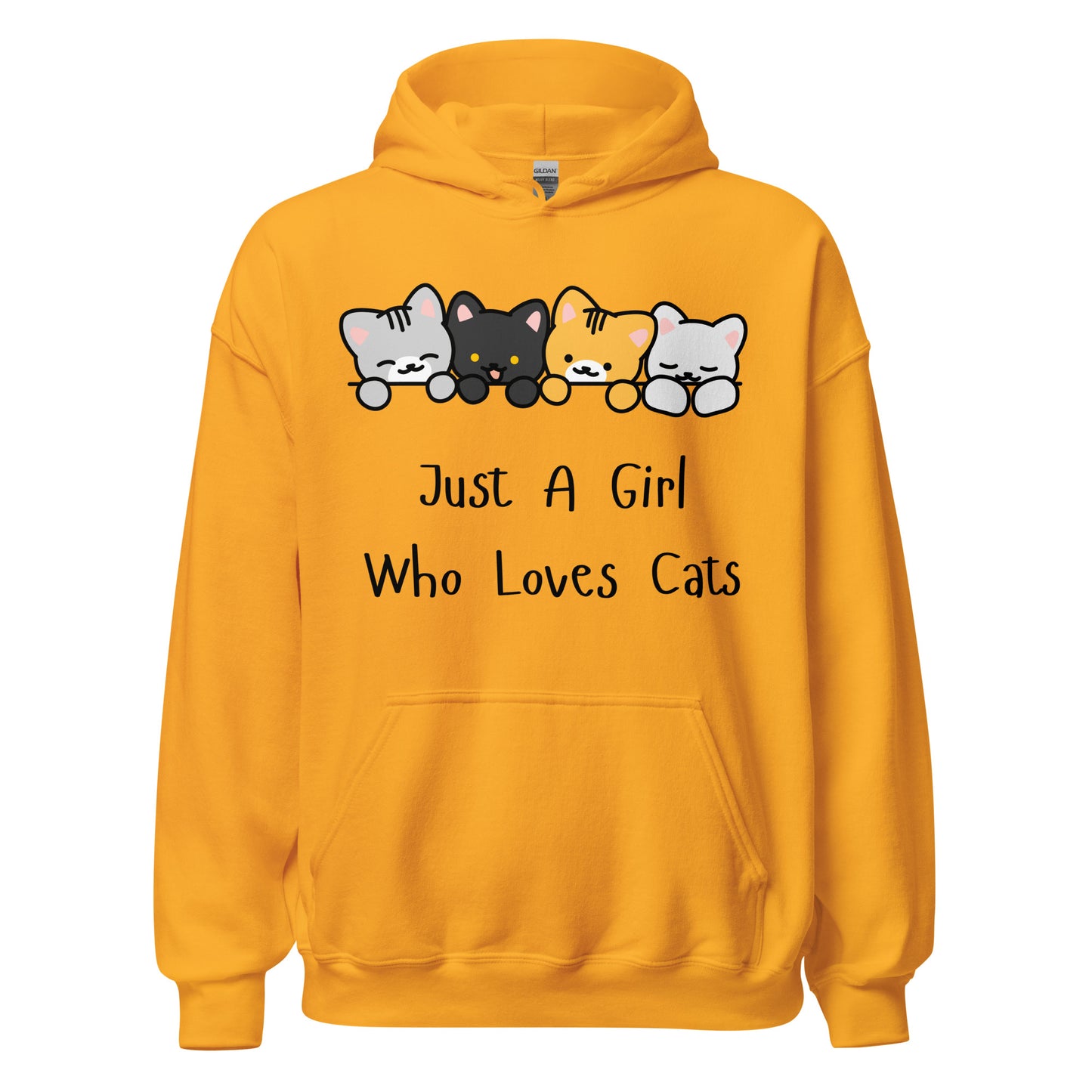 Just. Girl Who Loves Cats hoodie (Yellow)