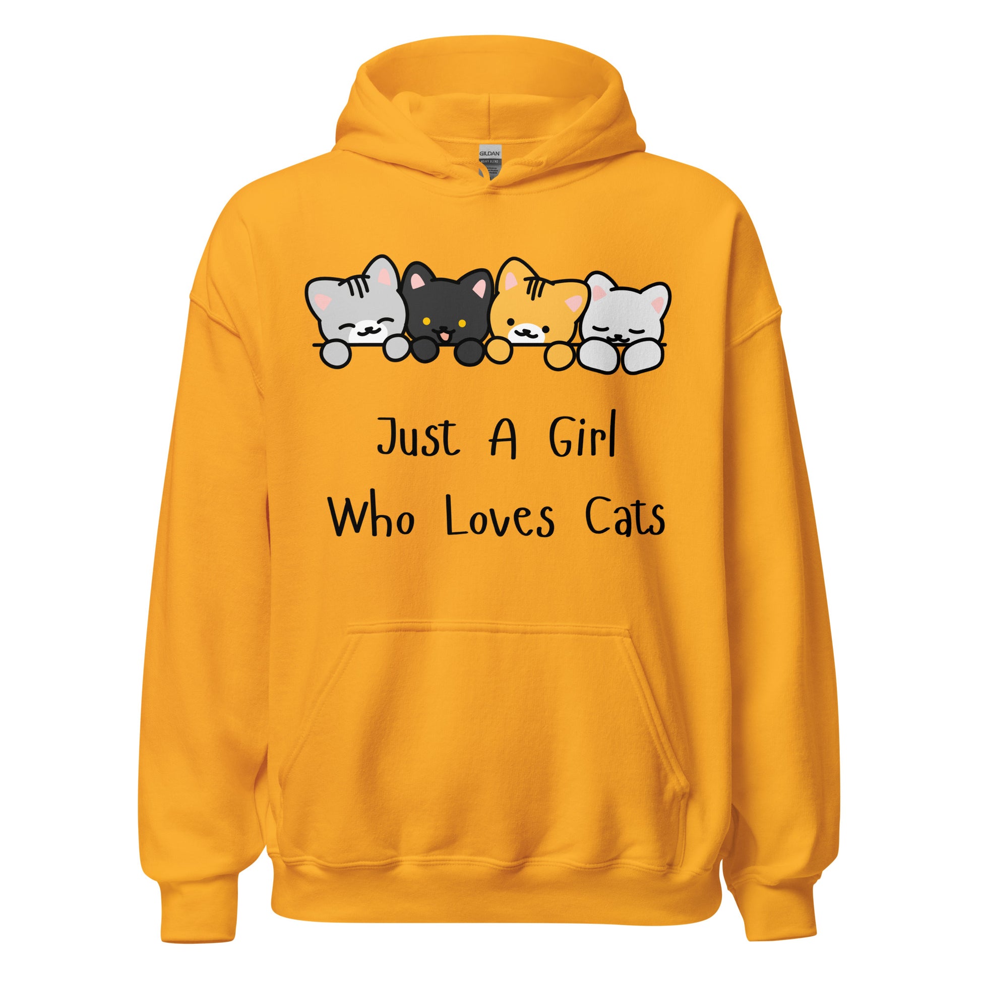 Just. Girl Who Loves Cats hoodie (Yellow)