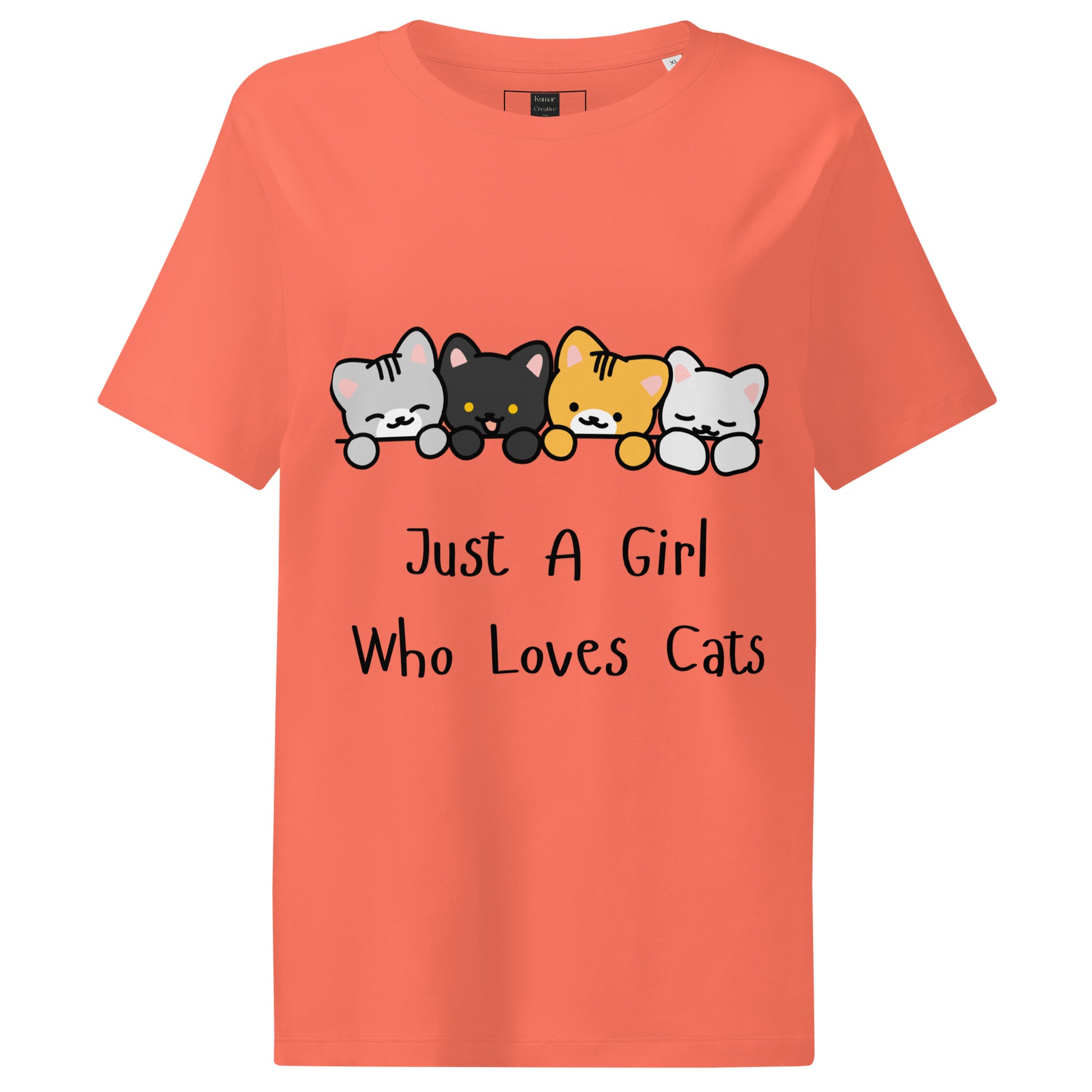 Just A Girl Who Loves Cats Orange Tee