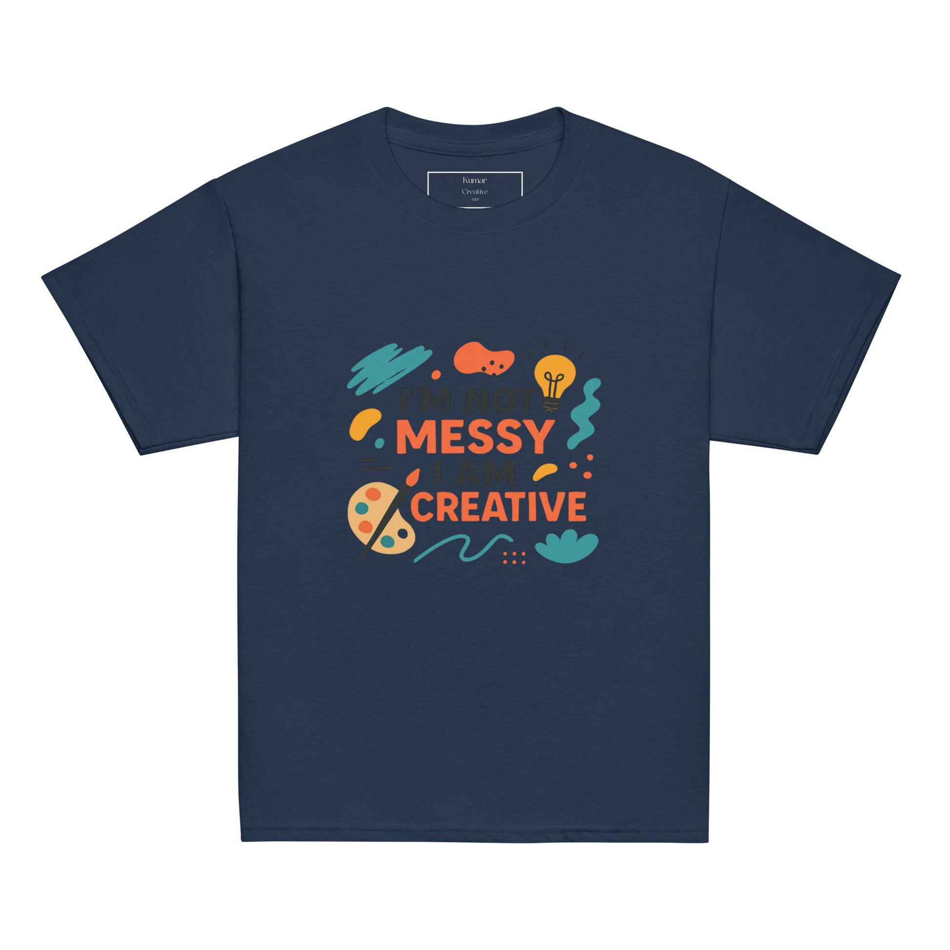 Kids I'm Not Messy I Am Creative navy Tee