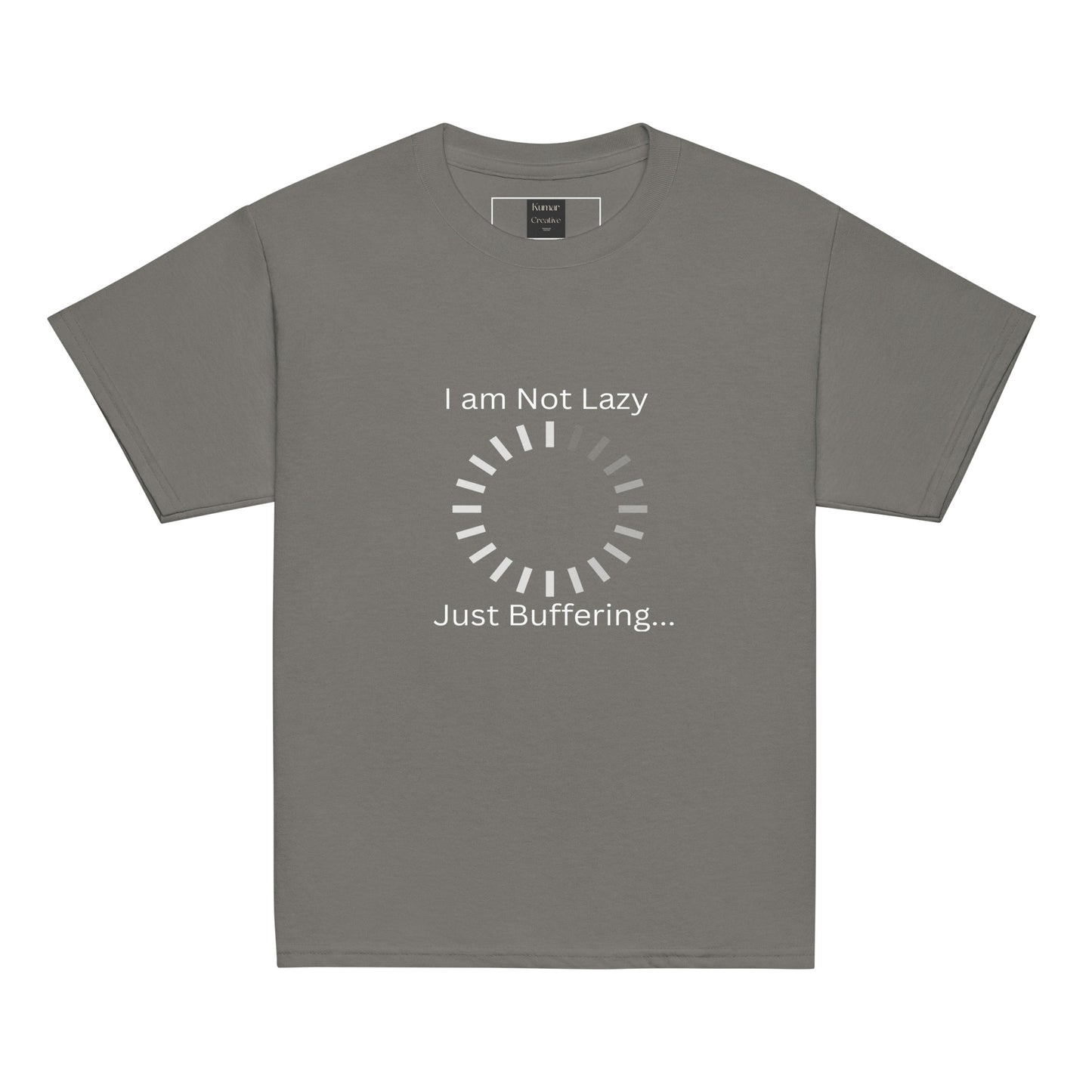 Kids I Am Not Lazy Just Buffering Grey T-Shirt