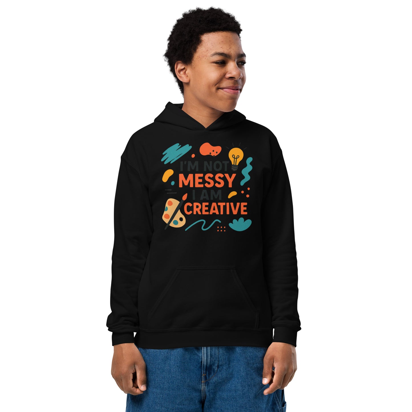 I'm Not Messy Kids Black Hoodie