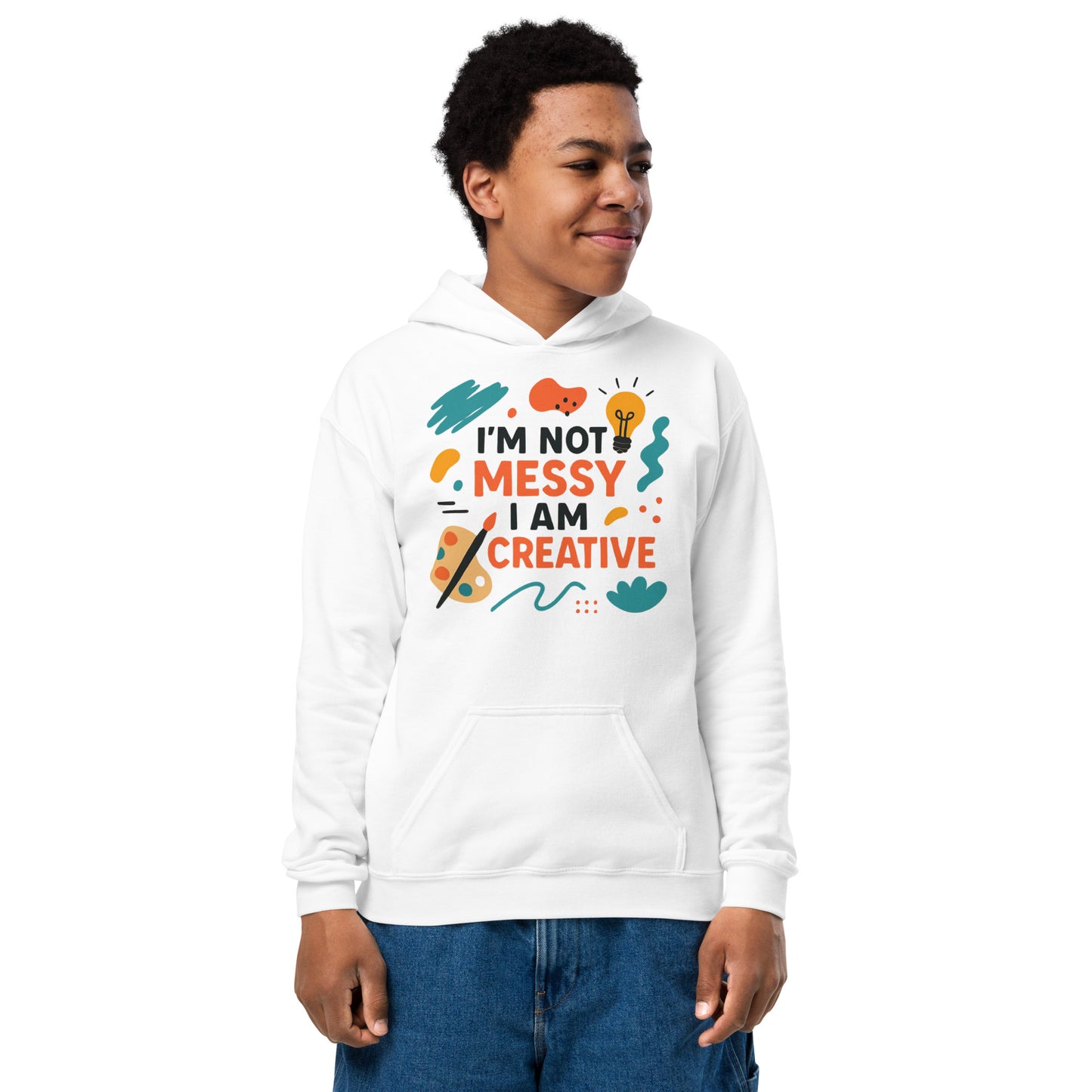 Kids White I Am Not Messy Hoodie