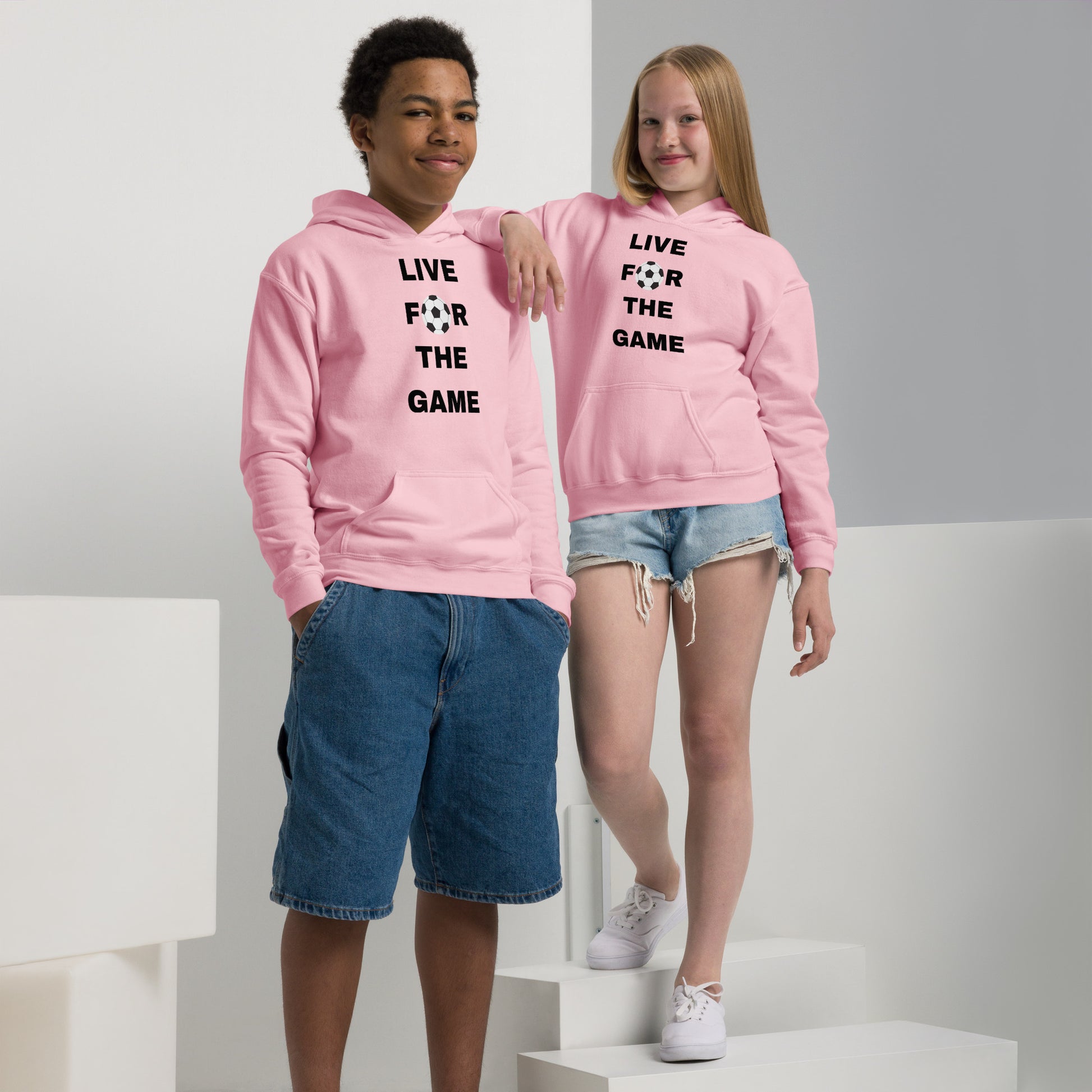 Kids Live For The Game Pink Hoodie