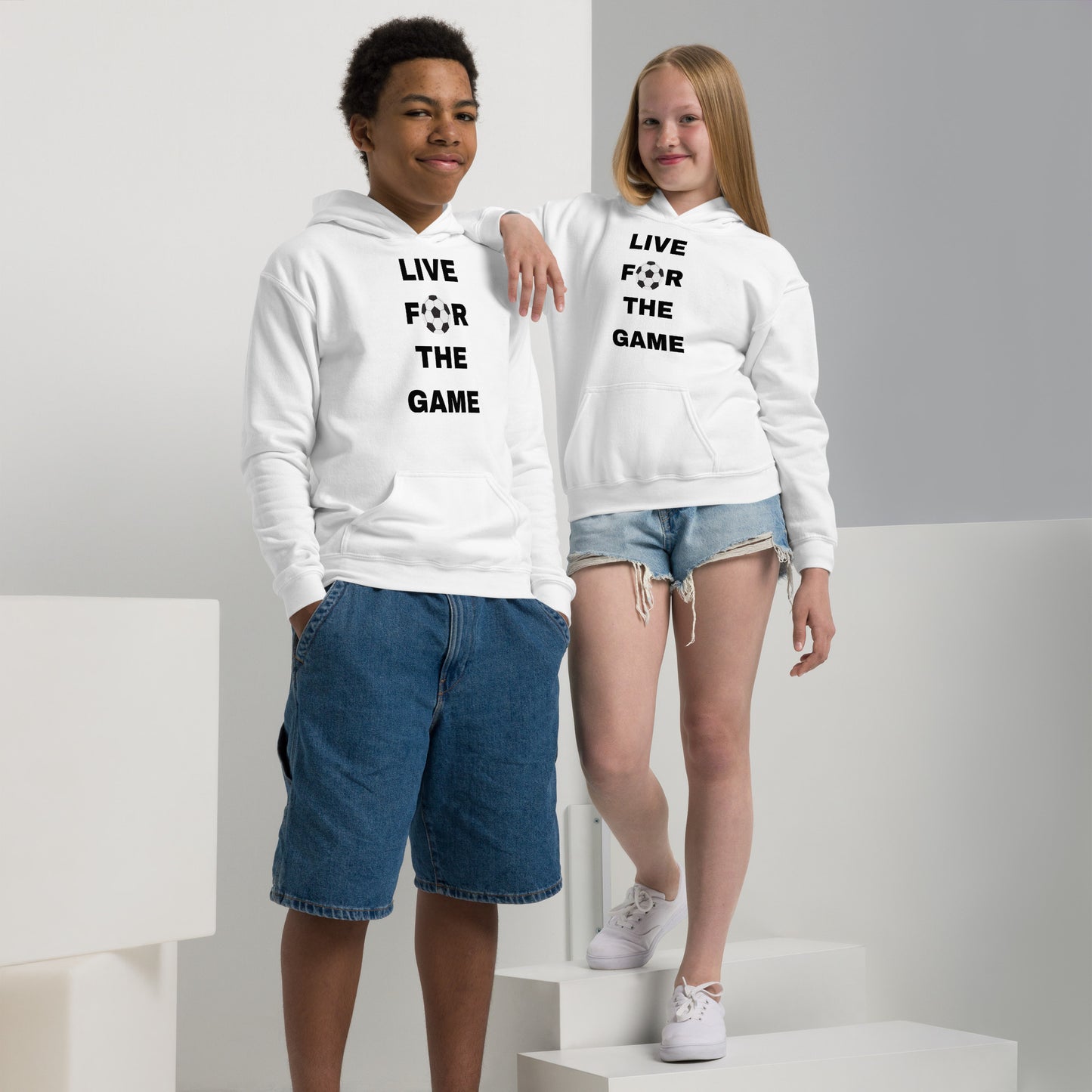 Live For The Game Kids White Hoodie