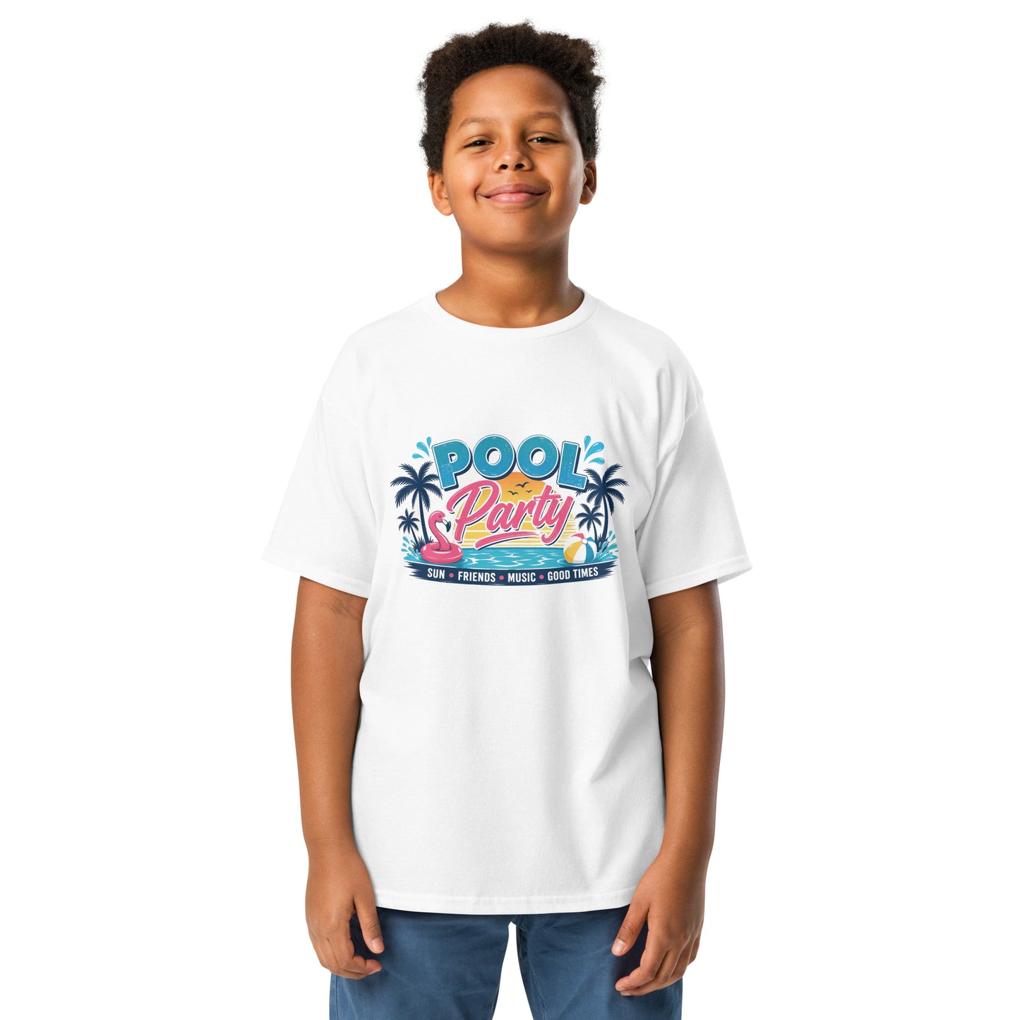 White Pool Party Kids T-Shirt