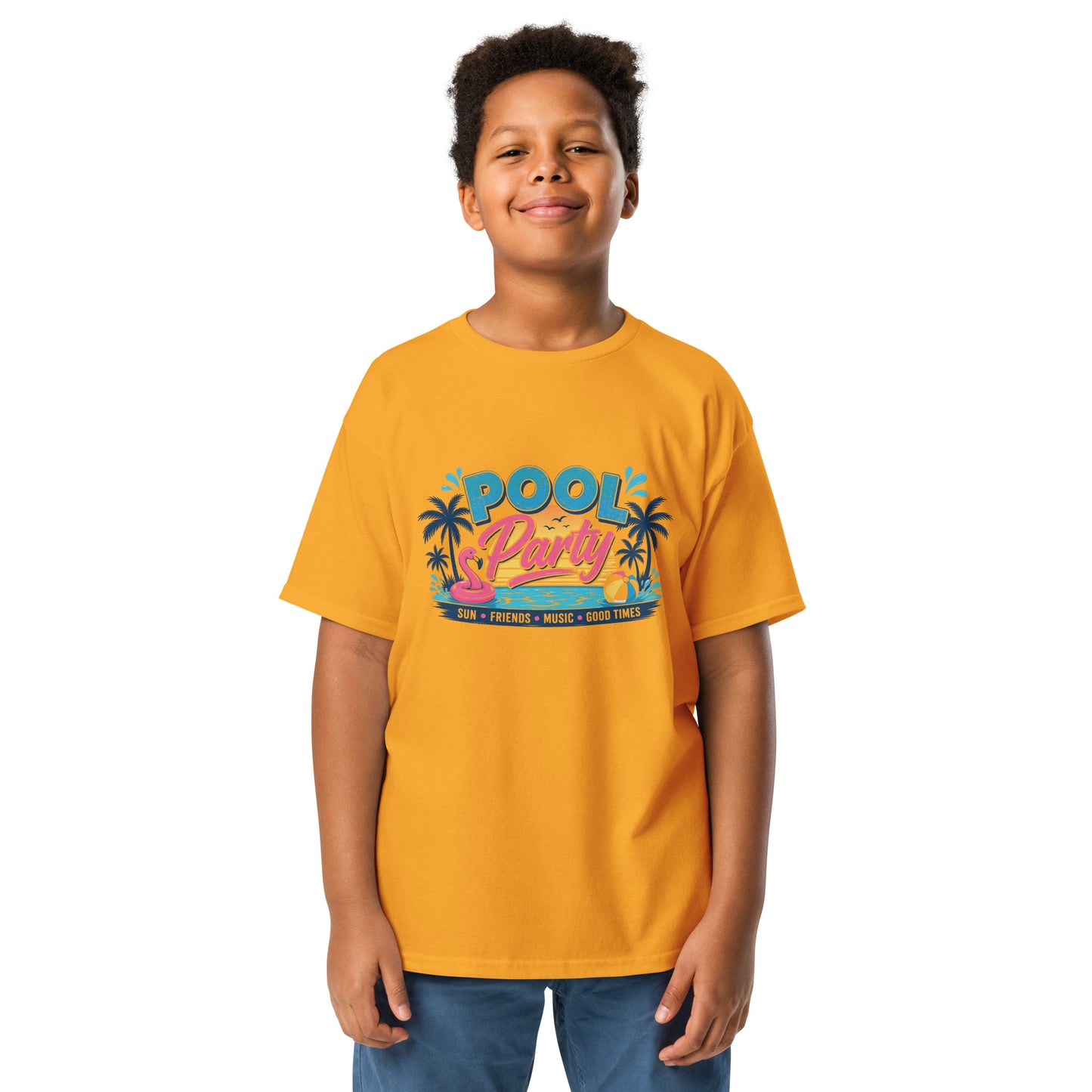 Kids Yellow Pool Party T-Shirt
