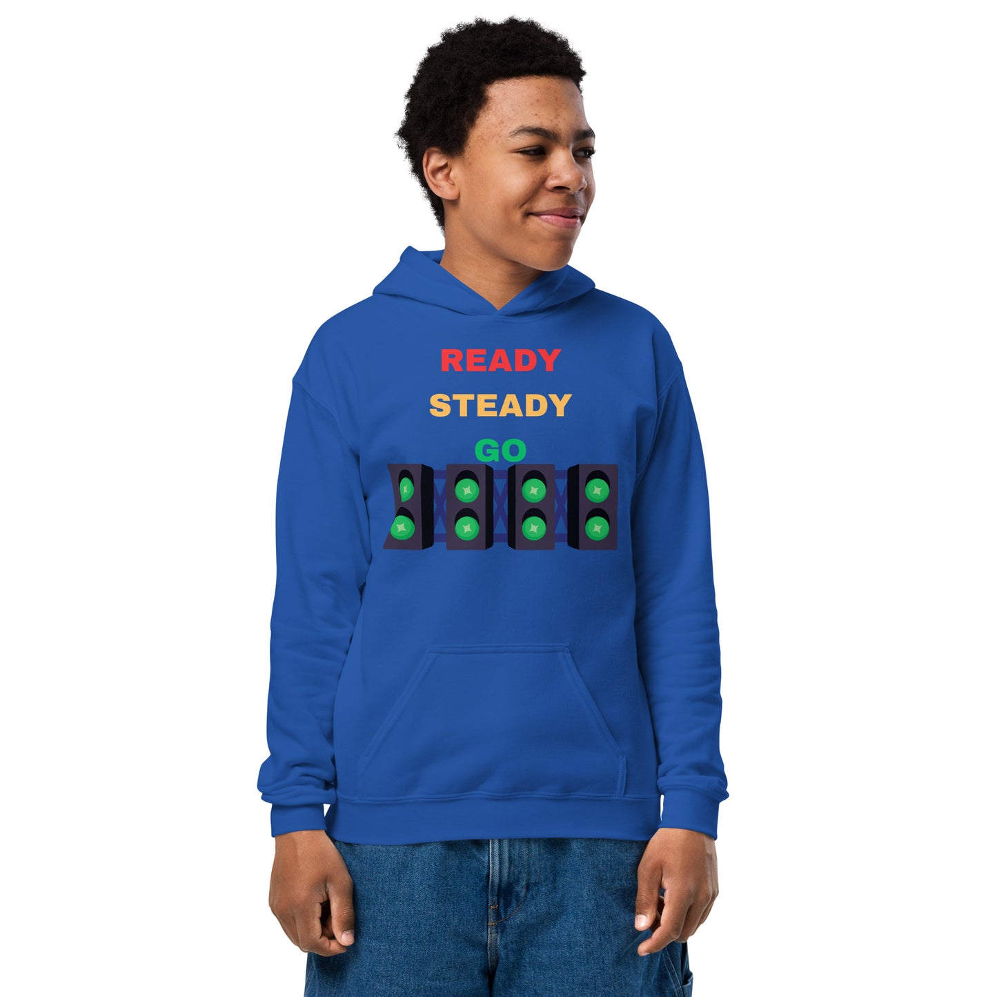 Kids Blue Ready Steady Go Hoodie