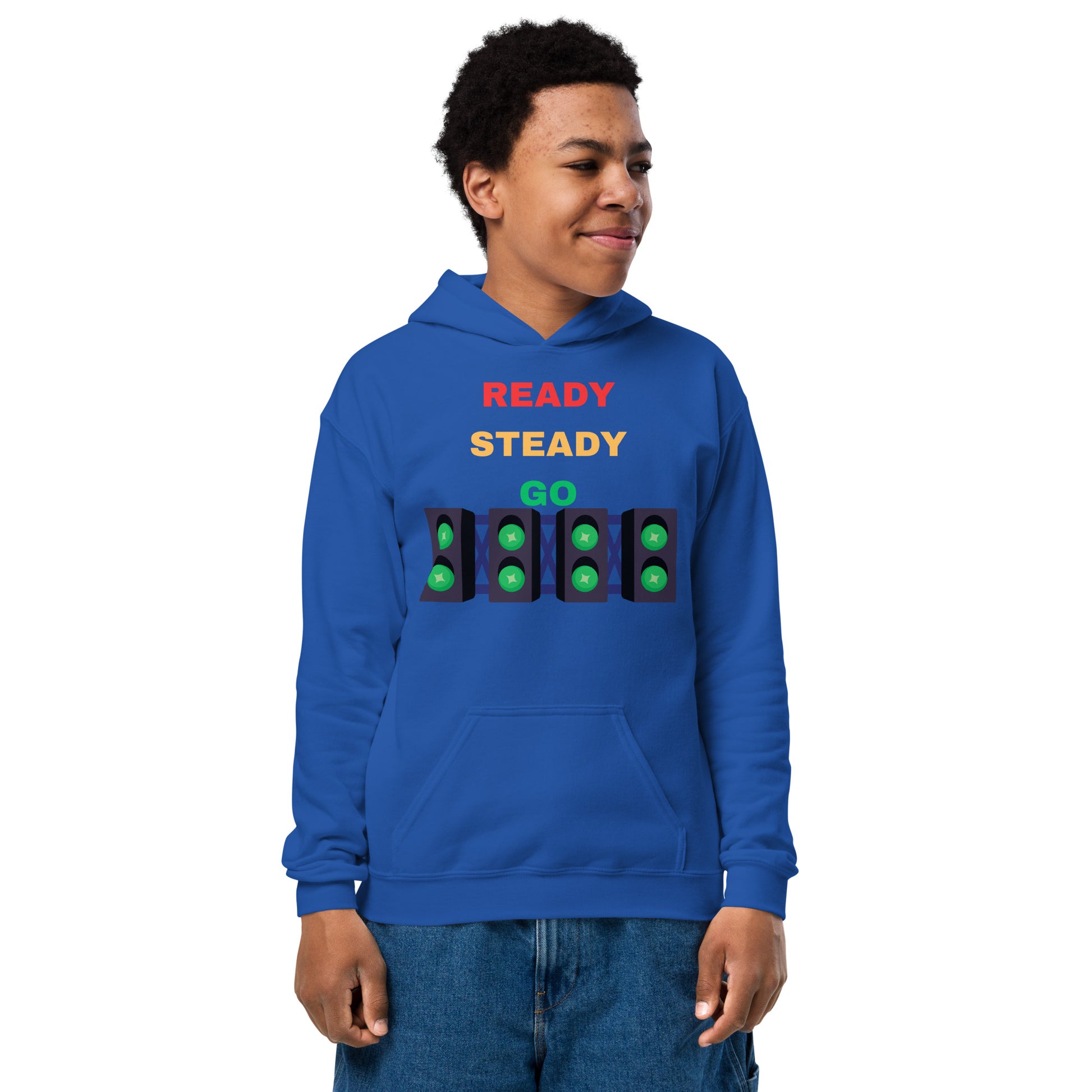 Kids Blue Ready Steady Go Hoodie