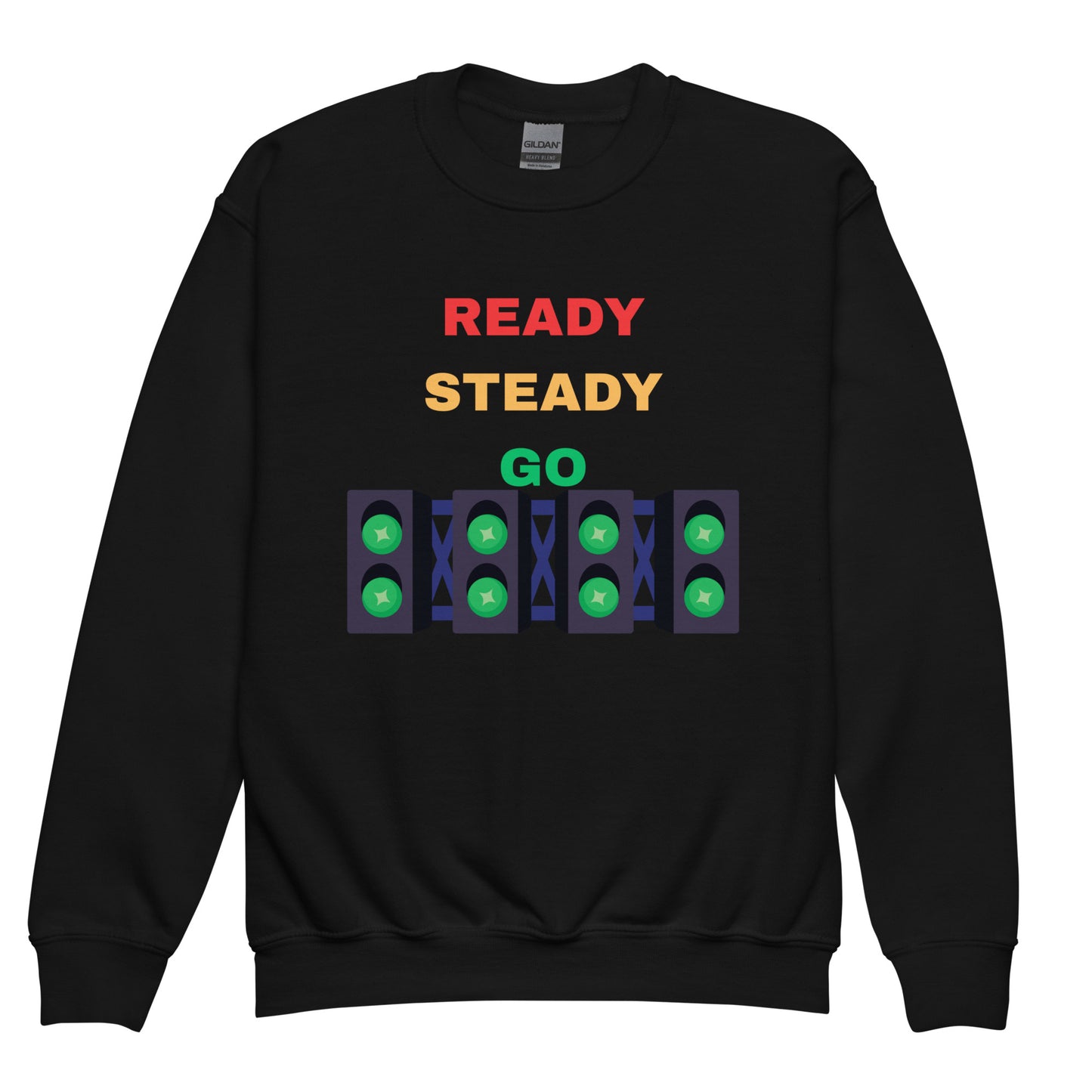 Kids Black Ready Steady Go Sweatshirt