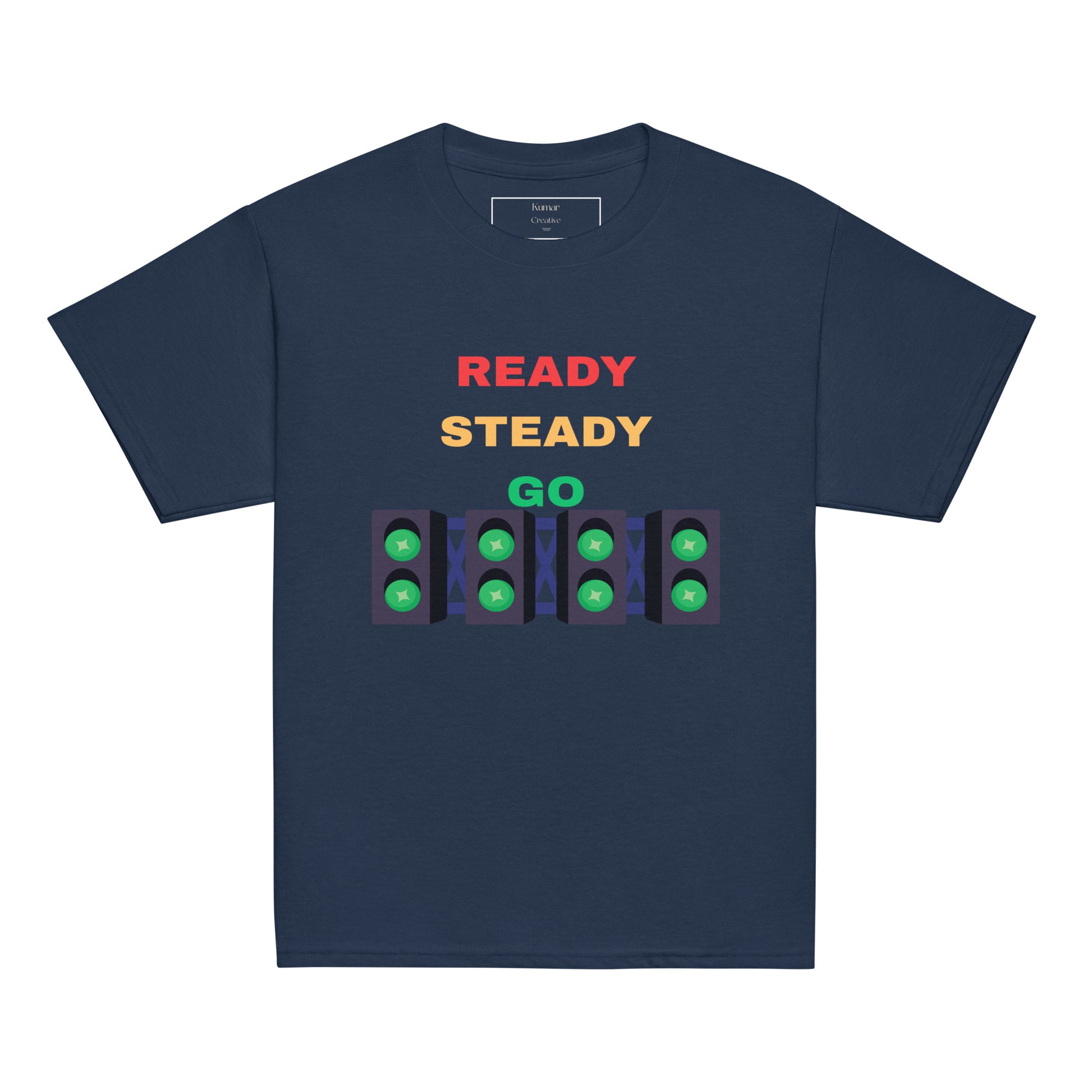 Kids Ready Steady Go Navy T-Shirt