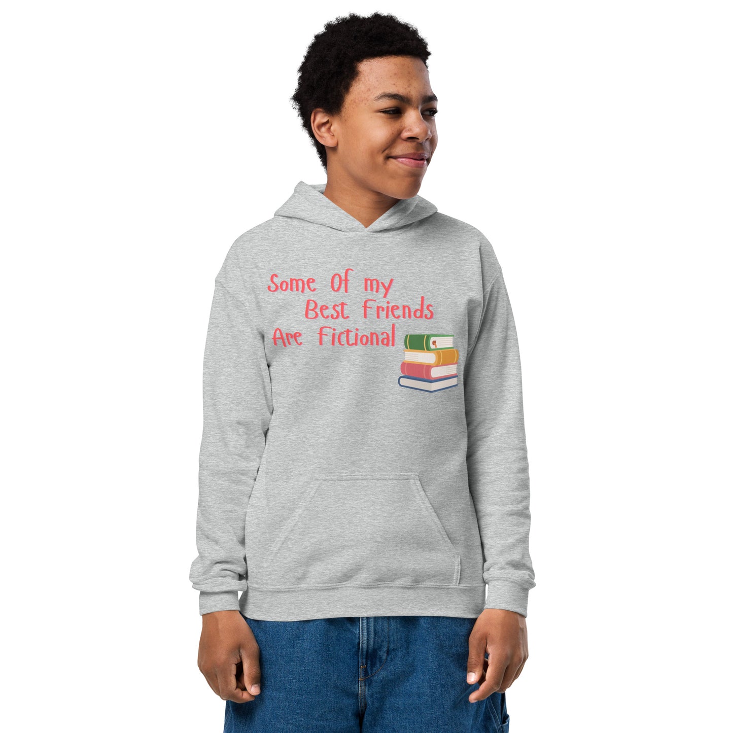 Some Of My Best Friends Are Fictional Kids Grey Hoodie