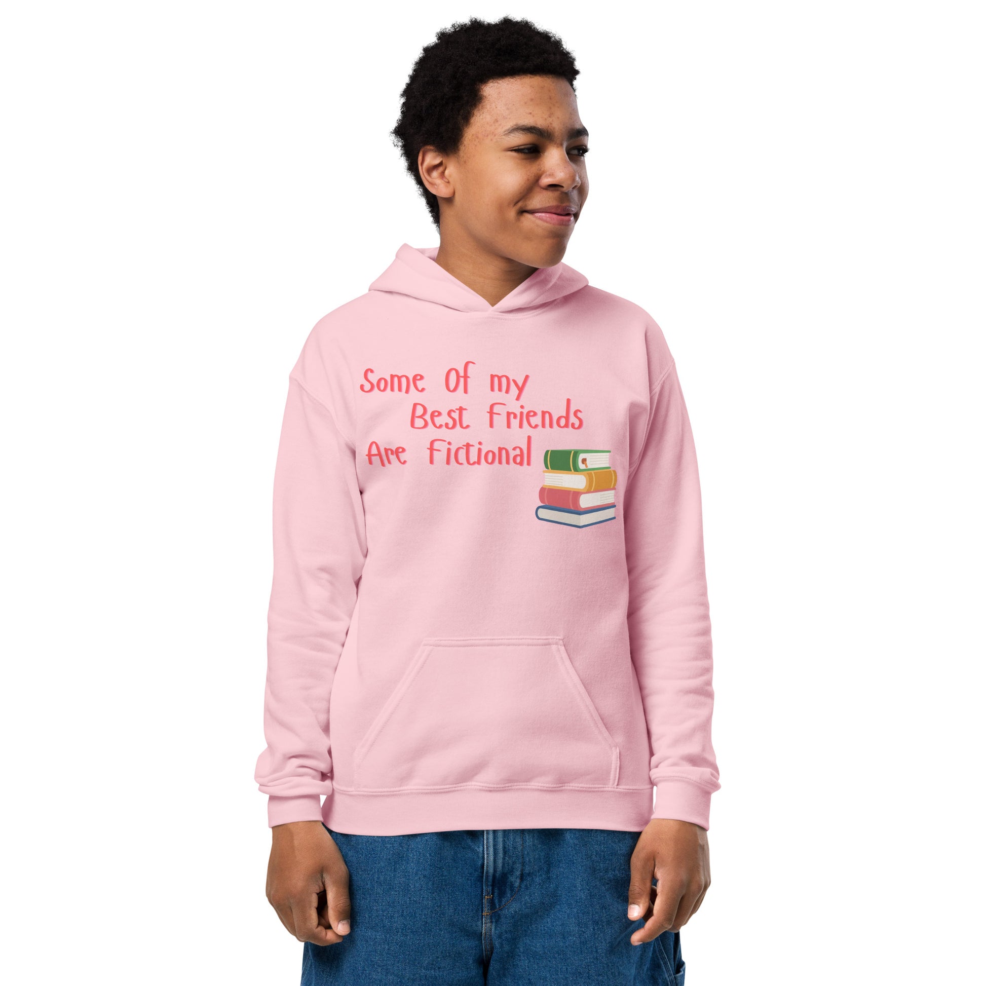 Kids Pink Some Of My Best Friends Are Fictional Hoodie