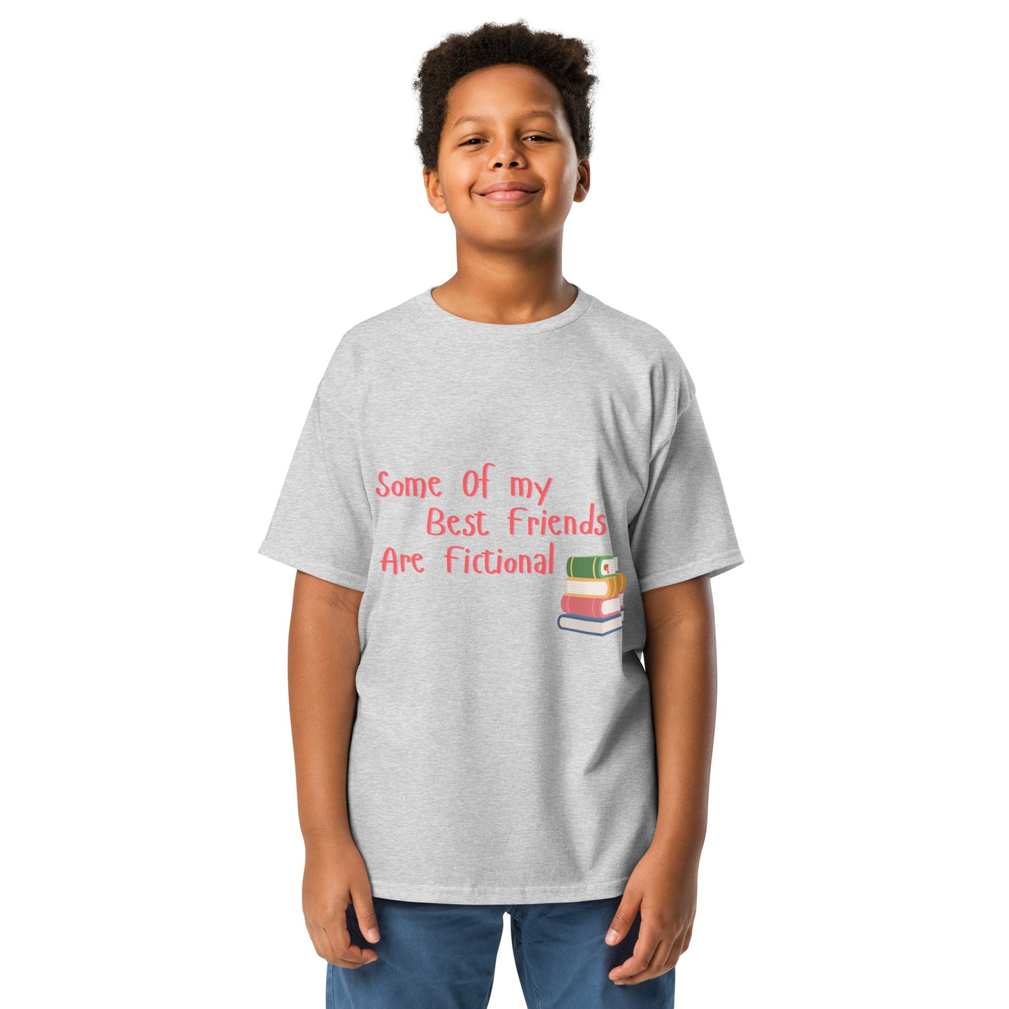 Junior Some Of My Best Friends Are Fictional Grey Tee