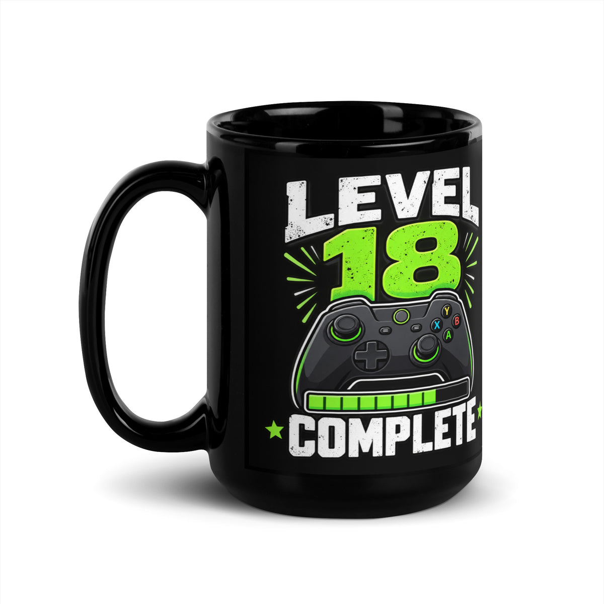 Level 18 Completed Black Birthday Mug