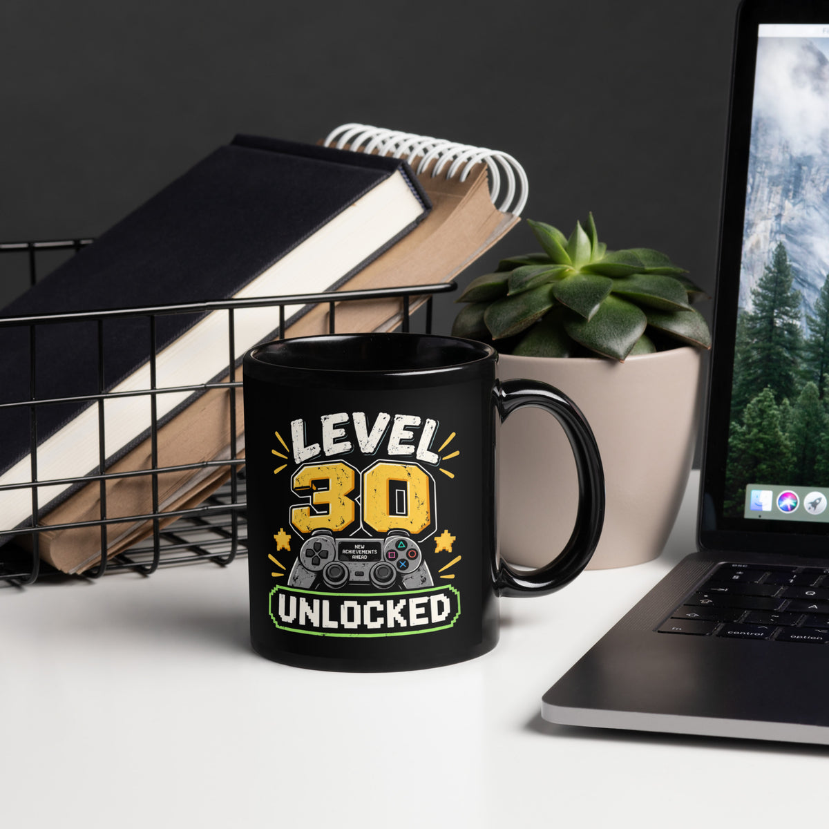 Level 30 Unlocked Black Mug