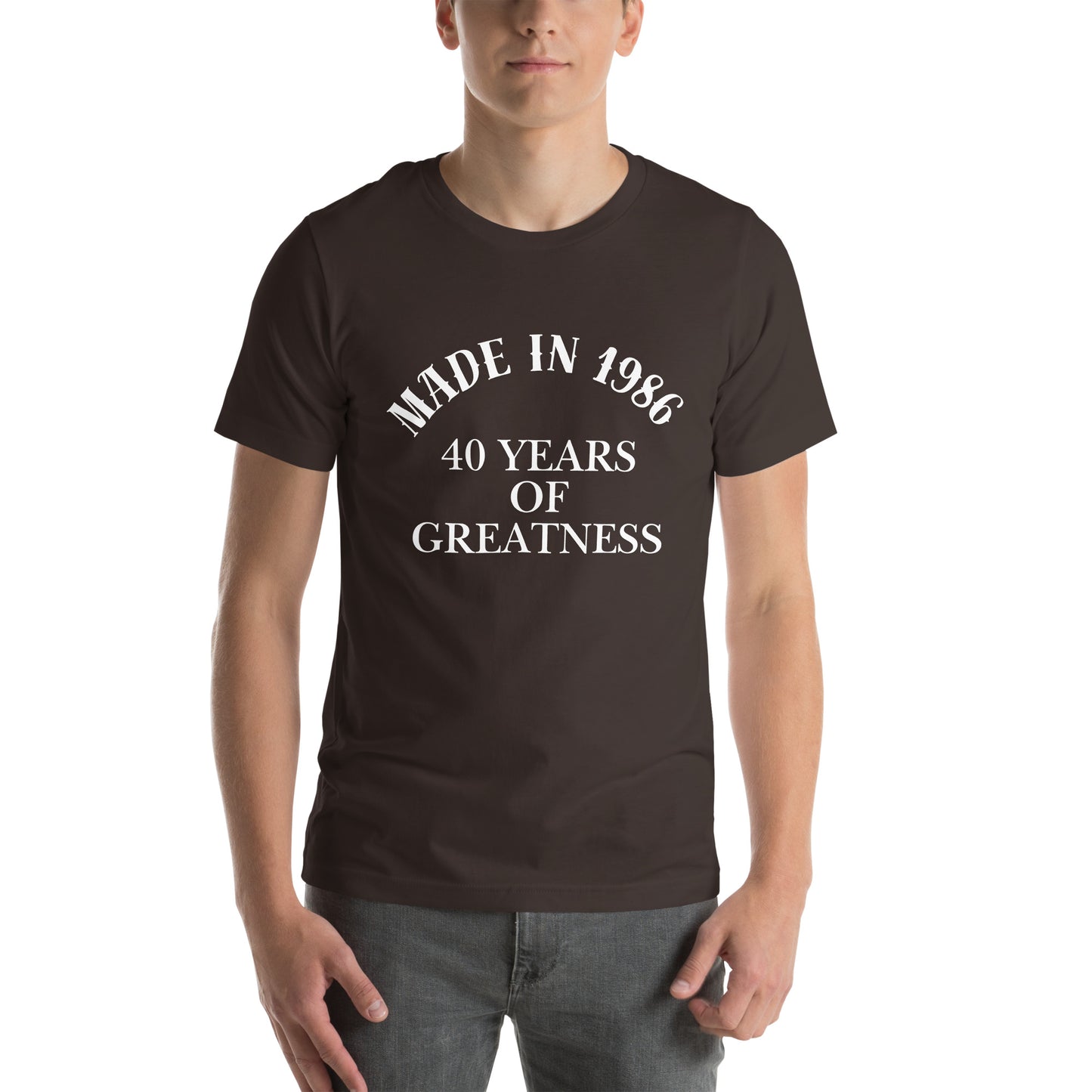 Made In 1986 40 Years Of Greatness Brown Tee