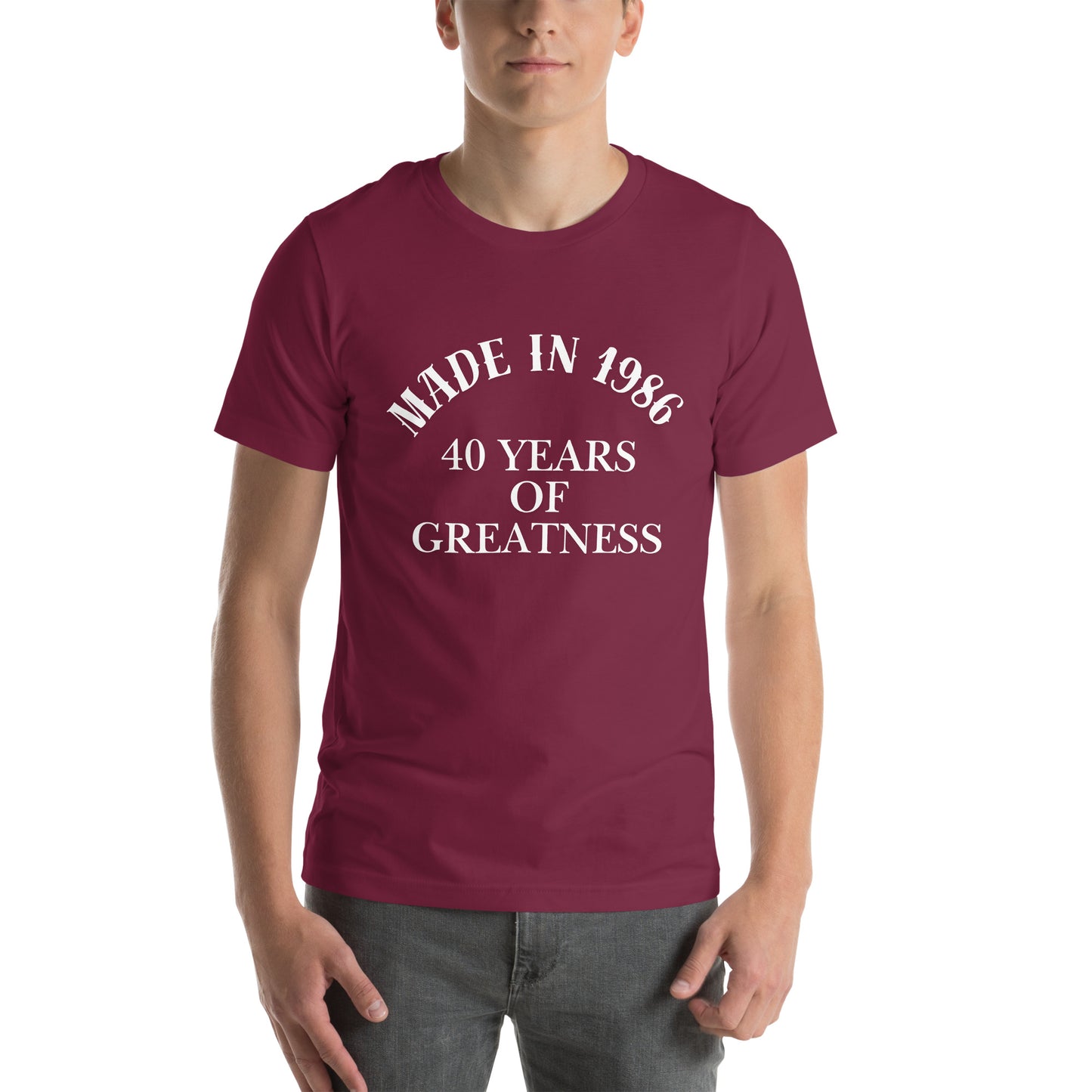 Made In 1986 40 Years Of Greatness Maroon Tee
