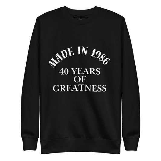 Made in 1986 Black Sweatshirt