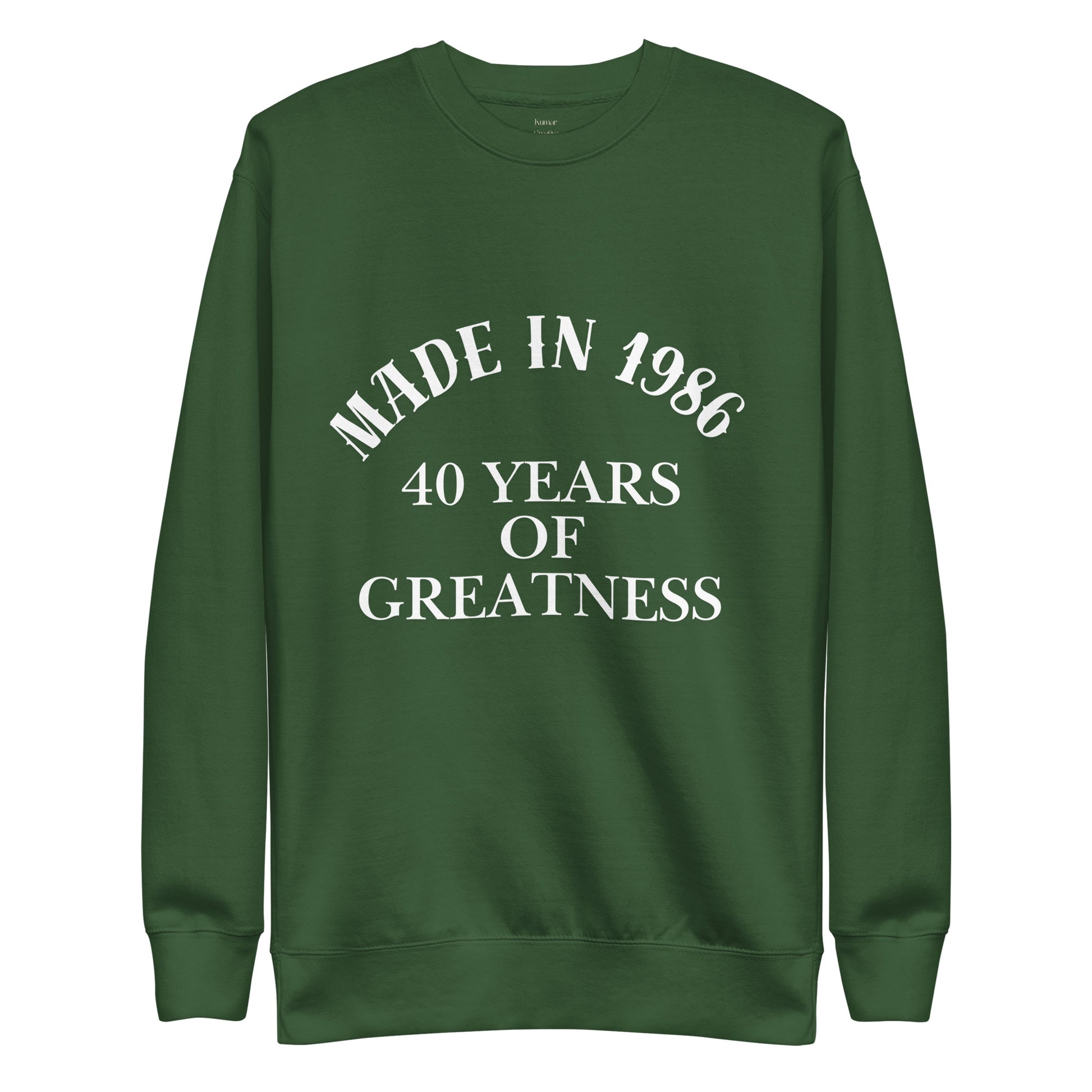 Made in 1986 Green Sweat Shirt