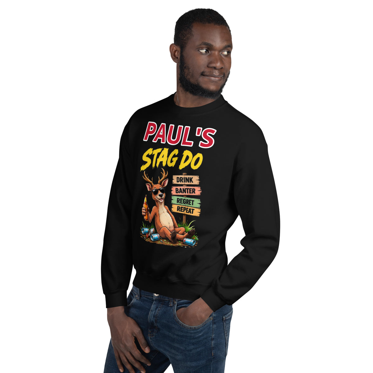 Name Personalisation Stag Do Sweatshirt