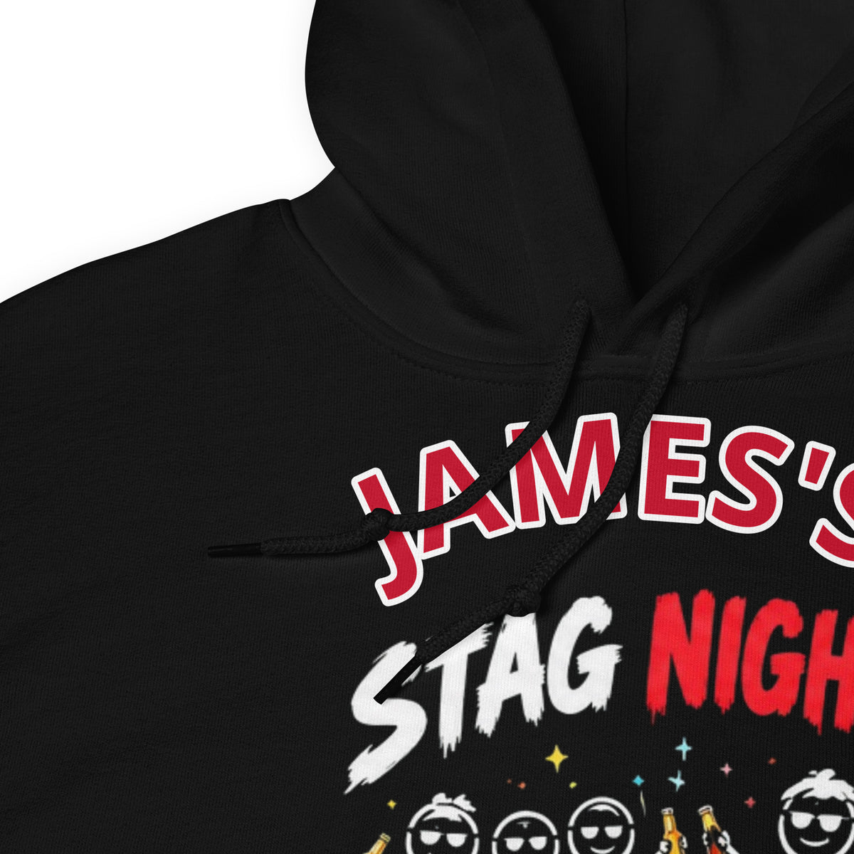 Name Personalised Stag Night Black Party Hoodie
