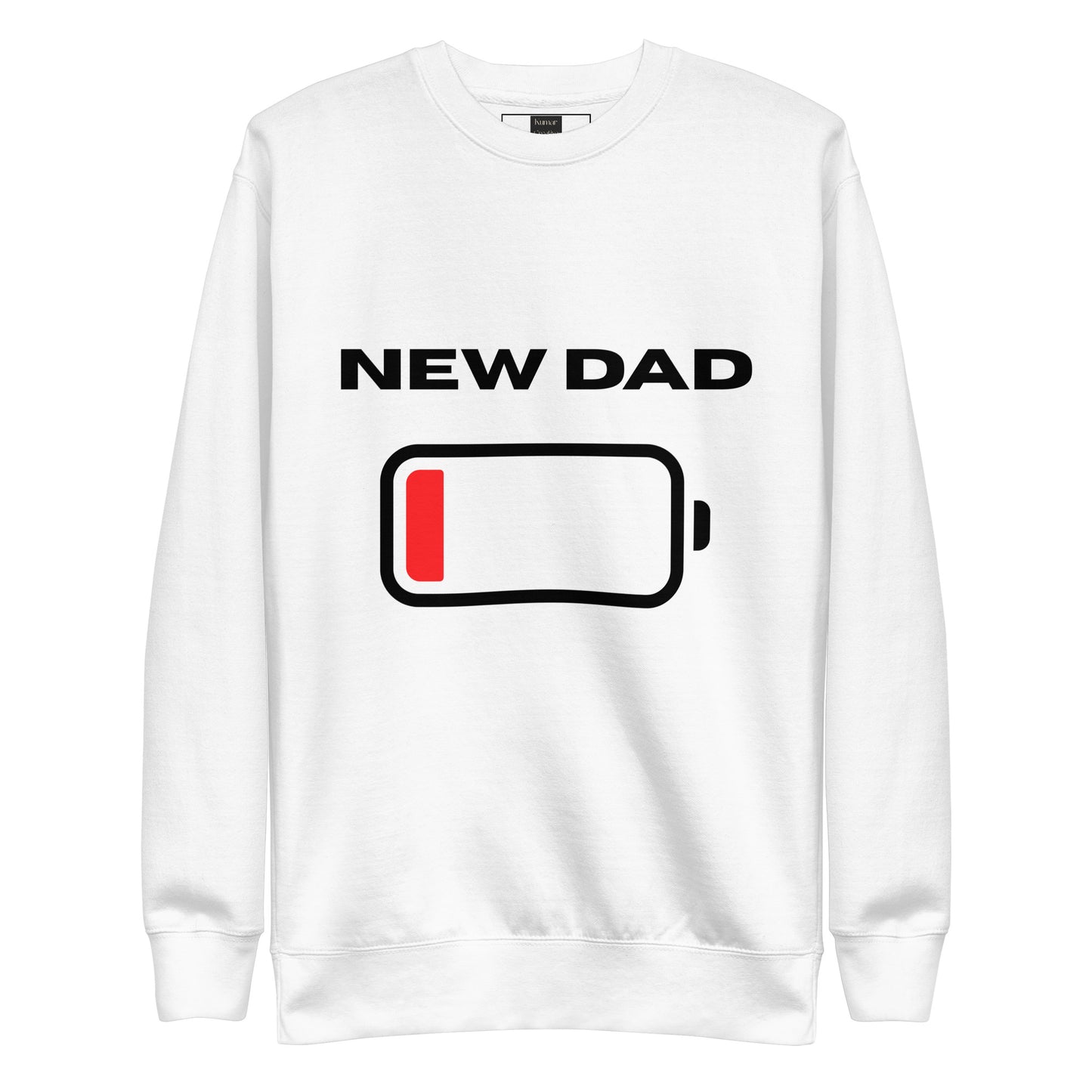 New Dad Low Battery White Jumper
